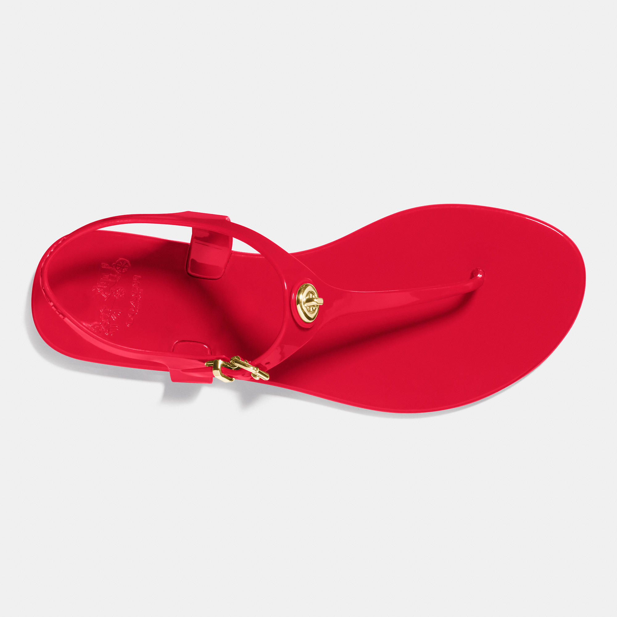 red coach flip flops