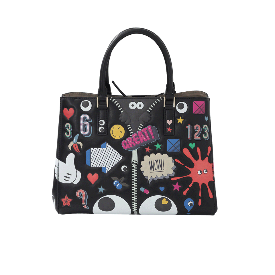 Anya Hindmarch Small Ebury Wink Sticker Bag in Black Lyst