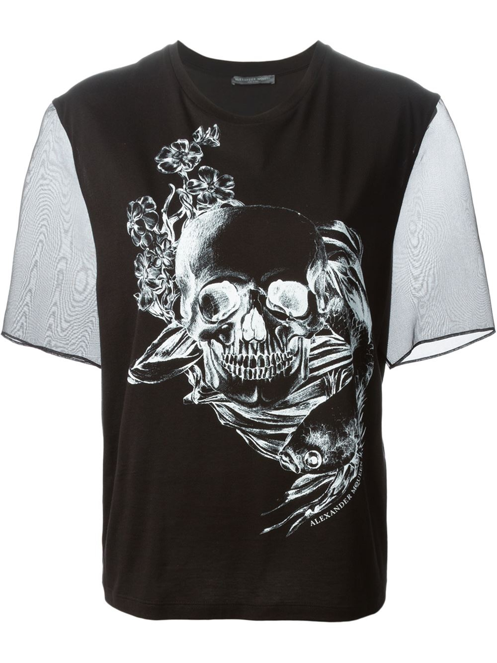Lyst - Alexander Mcqueen Aquatic Skull Print T-Shirt in Black