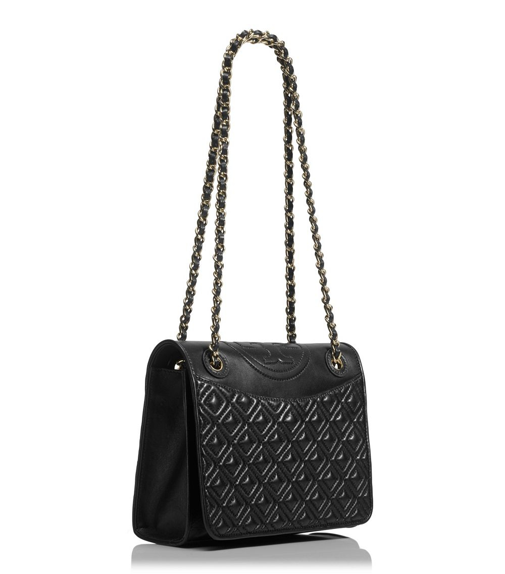 Tory Burch Leather Fleming Medium Shoulder Bag In Black Lyst