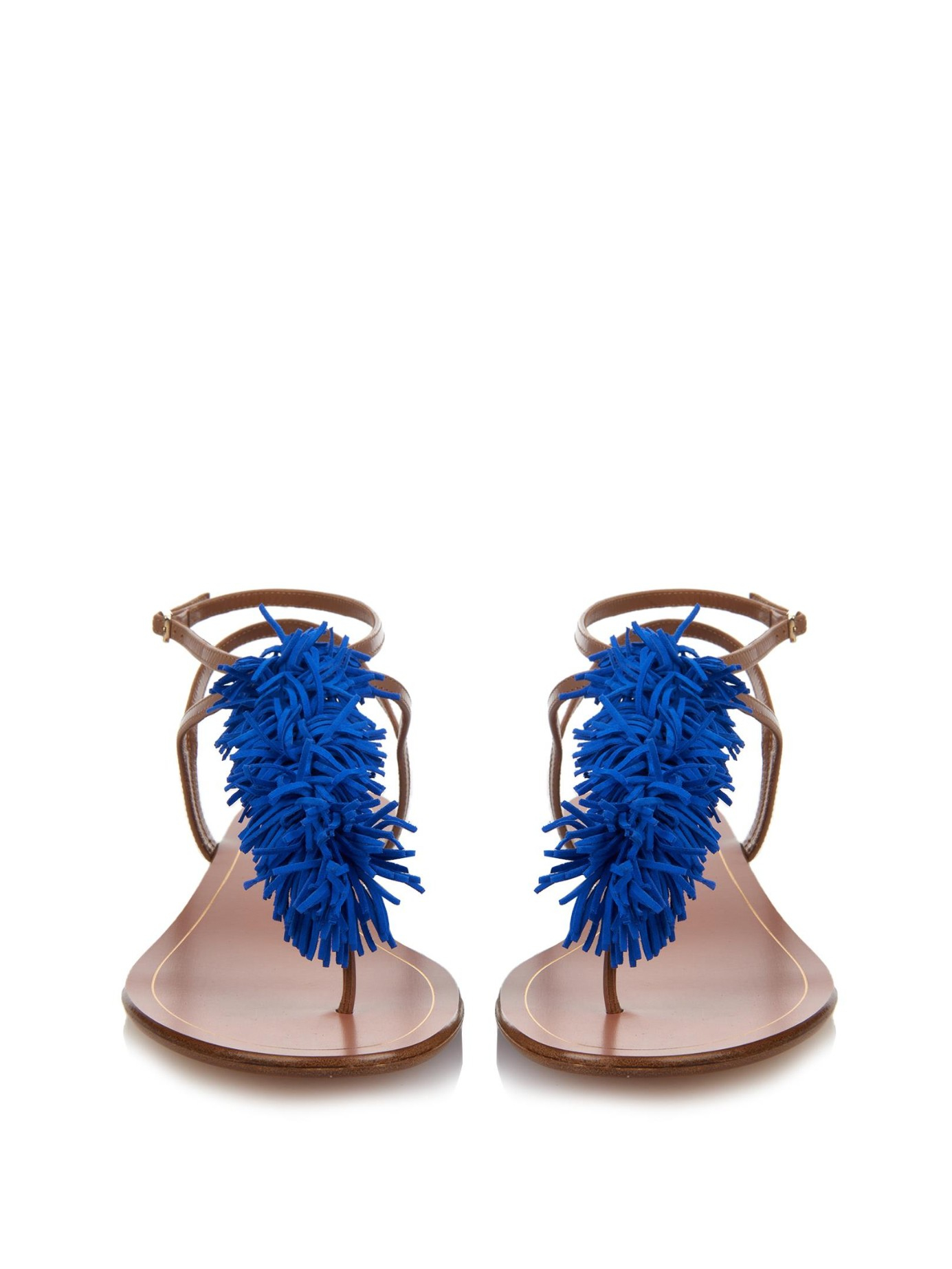 Aquazzura Thing Blue Front Wild Sandals Tassel 4Rj3Aqc5L