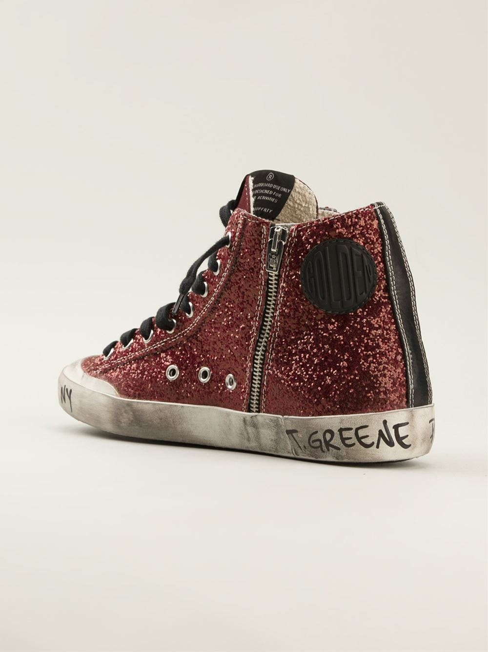golden goose red glitter