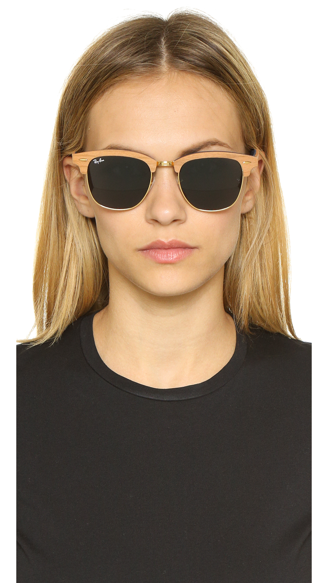 Ray-Ban Clubmaster Wood Sunglasses in Red - Lyst