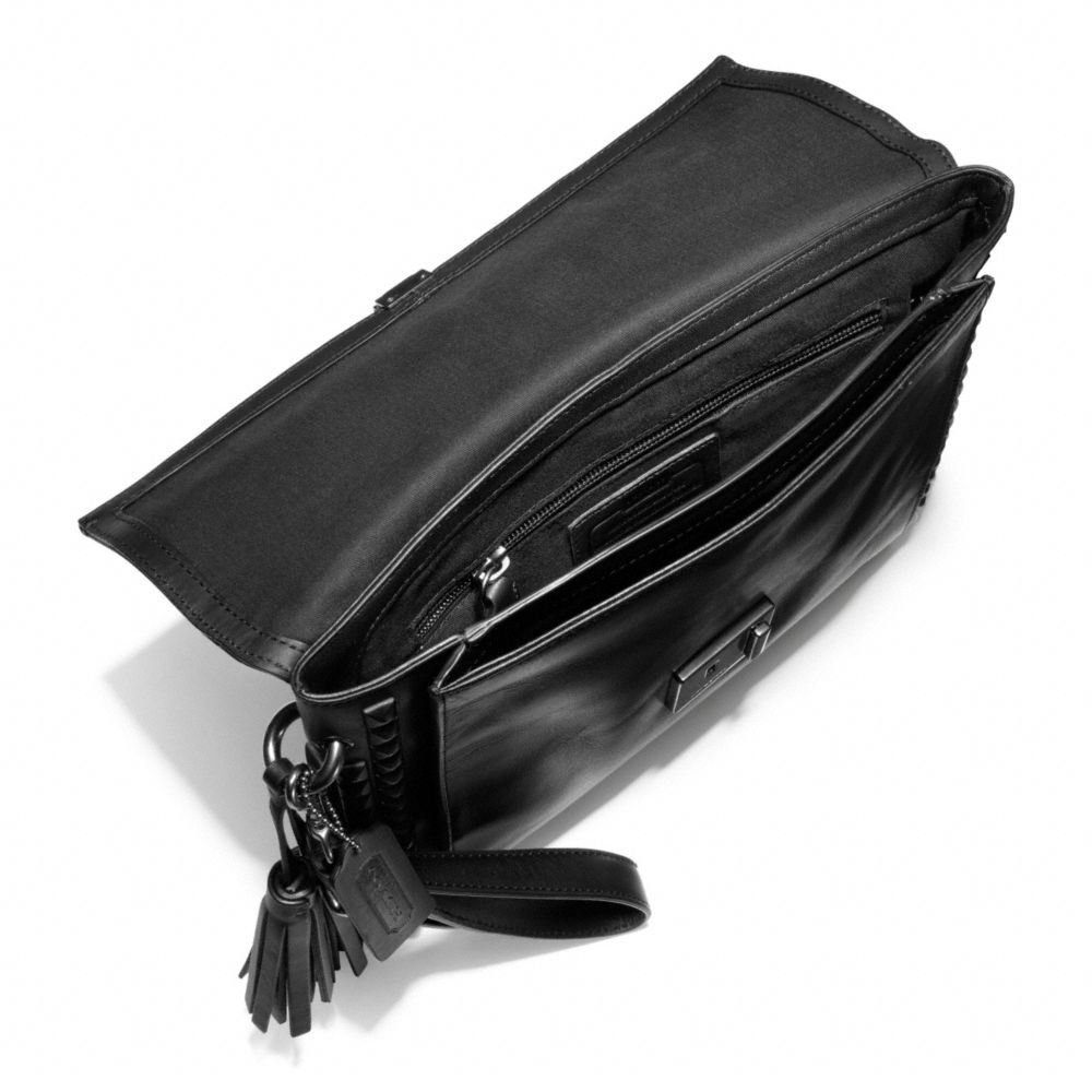 COACH Legacy Lock Clutch in Onyx Studded Leather in ...