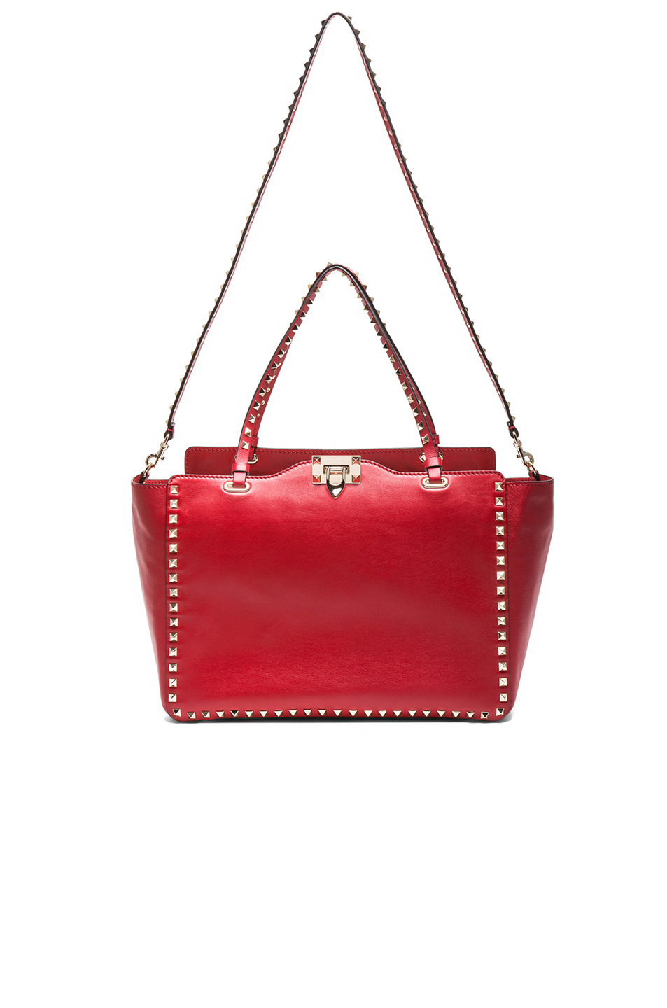 valentino rockstud tote red