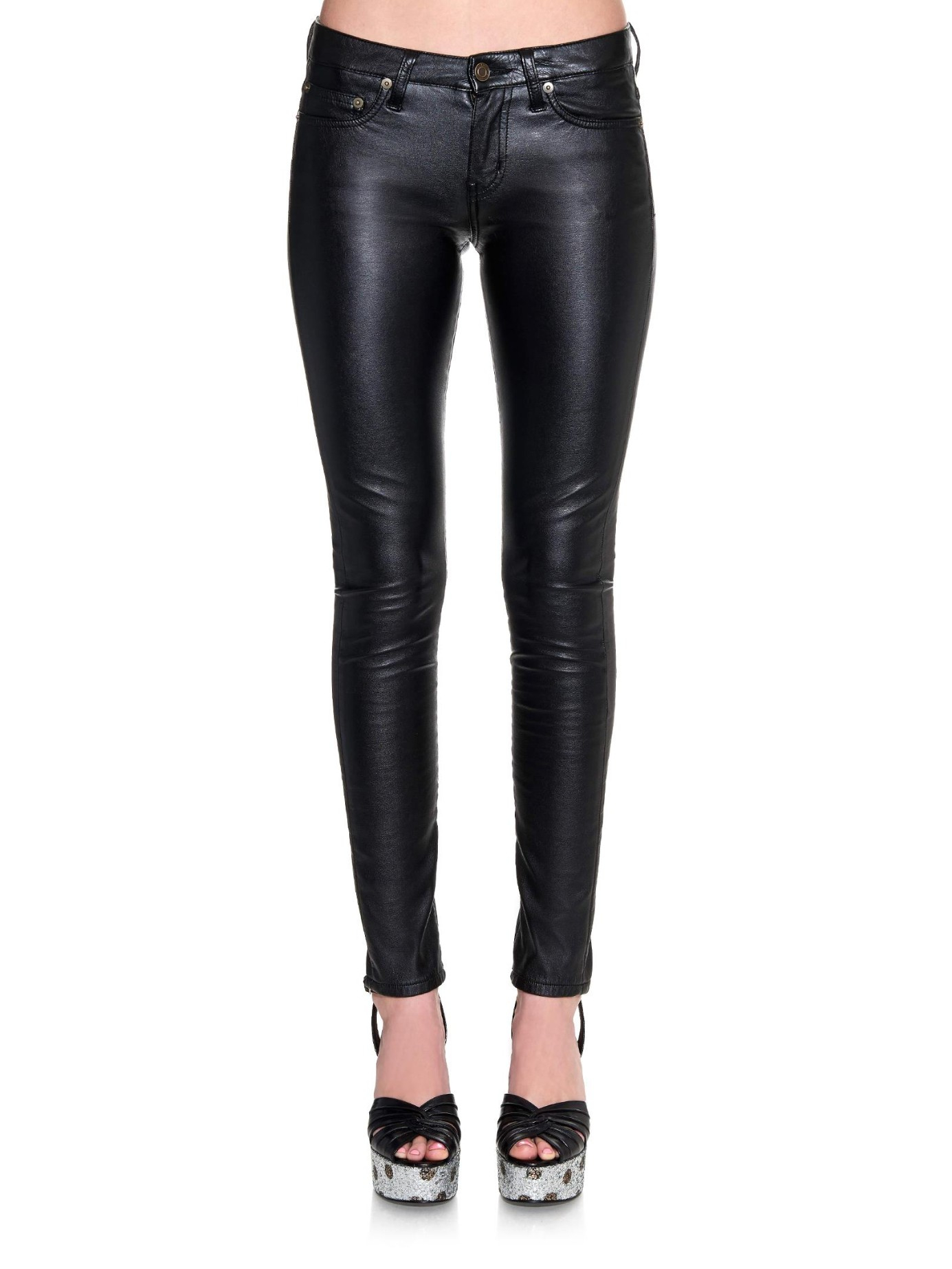 Women's low hotsell rise leather pants