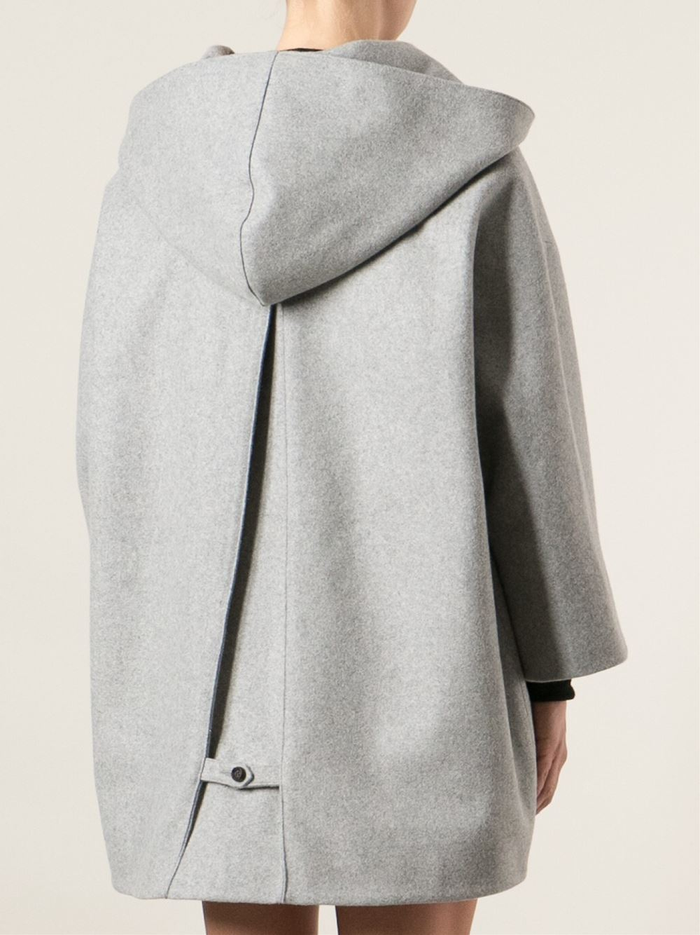 grey hooded coat