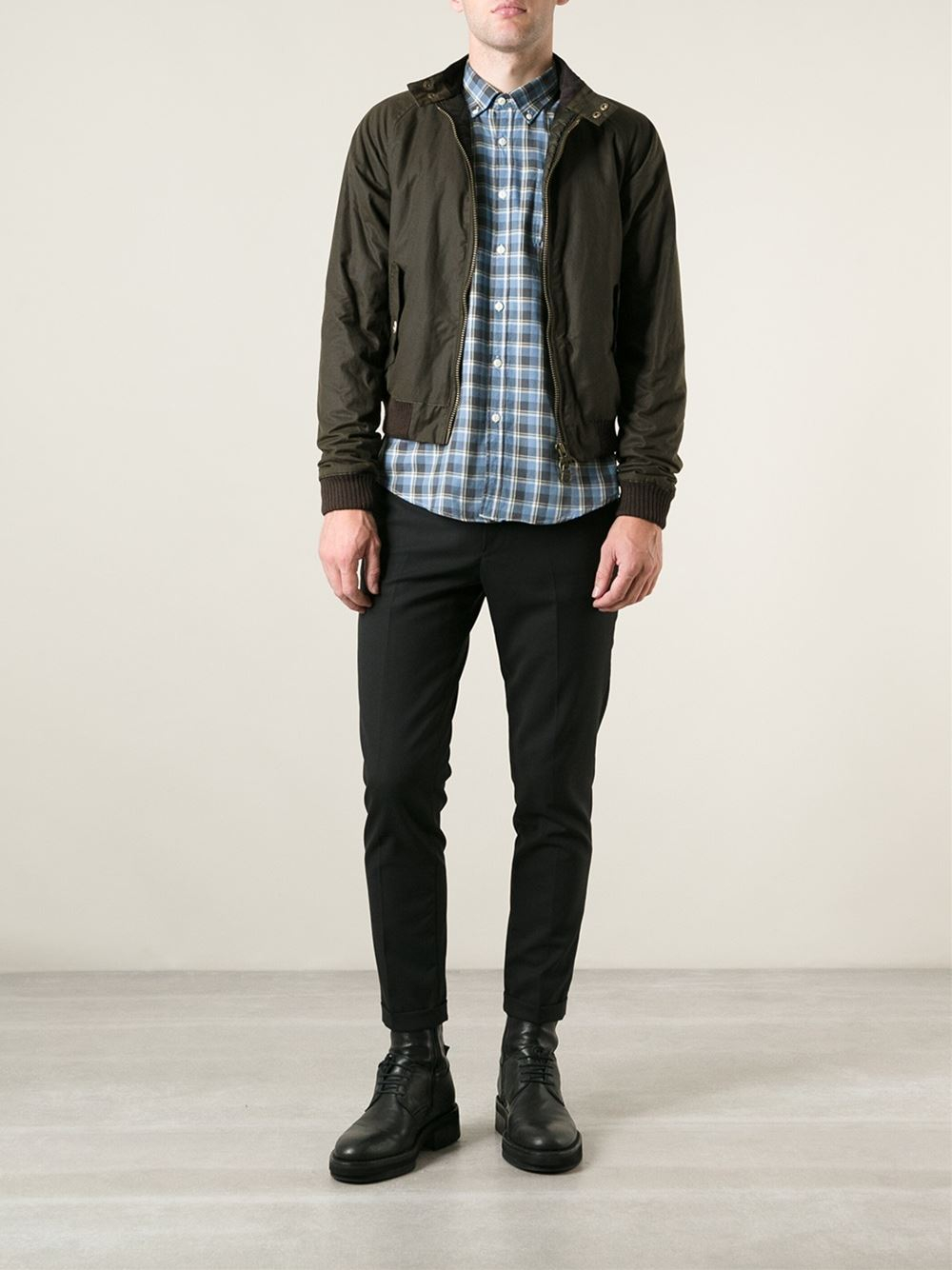 Barbour Waxed Bomber Jacket in Green for Men Lyst