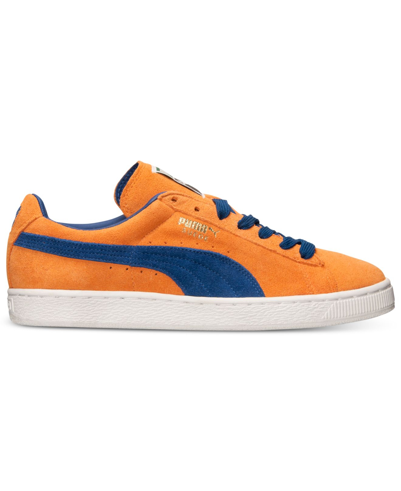 PUMA Men'S Suede Classic Casual Sneakers From Finish Line in Orange for ...