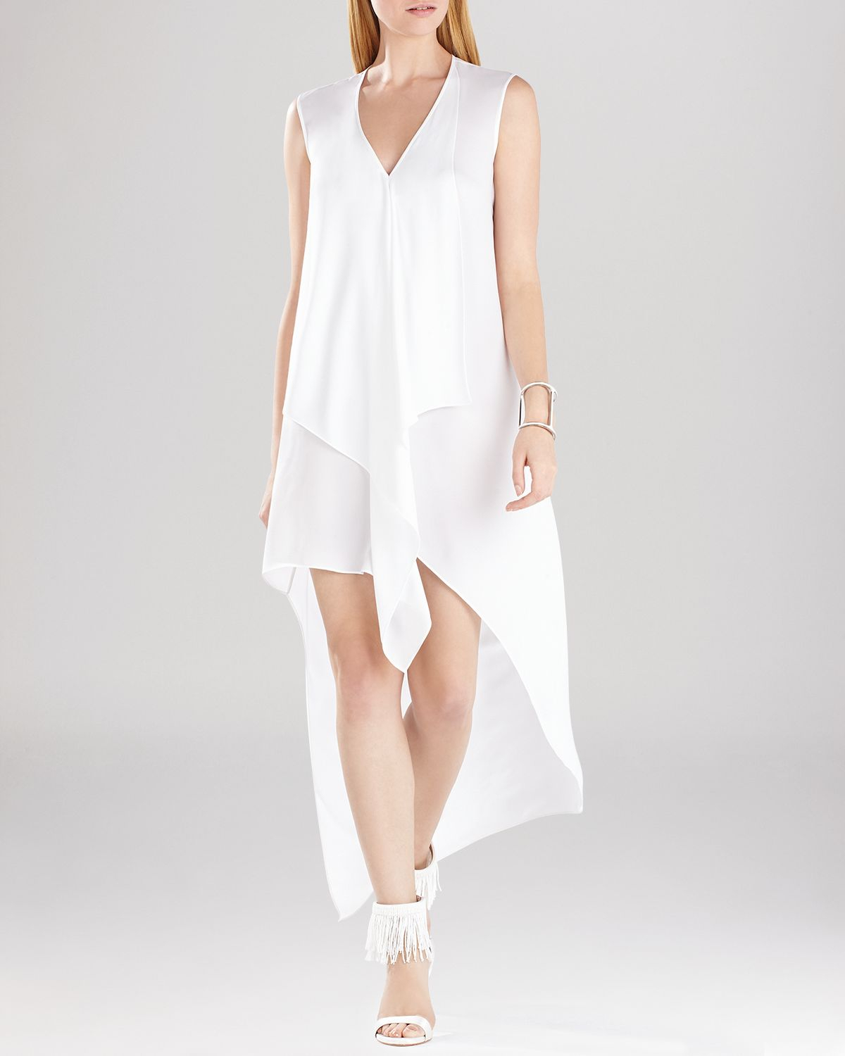 tara cascade ruffle dress