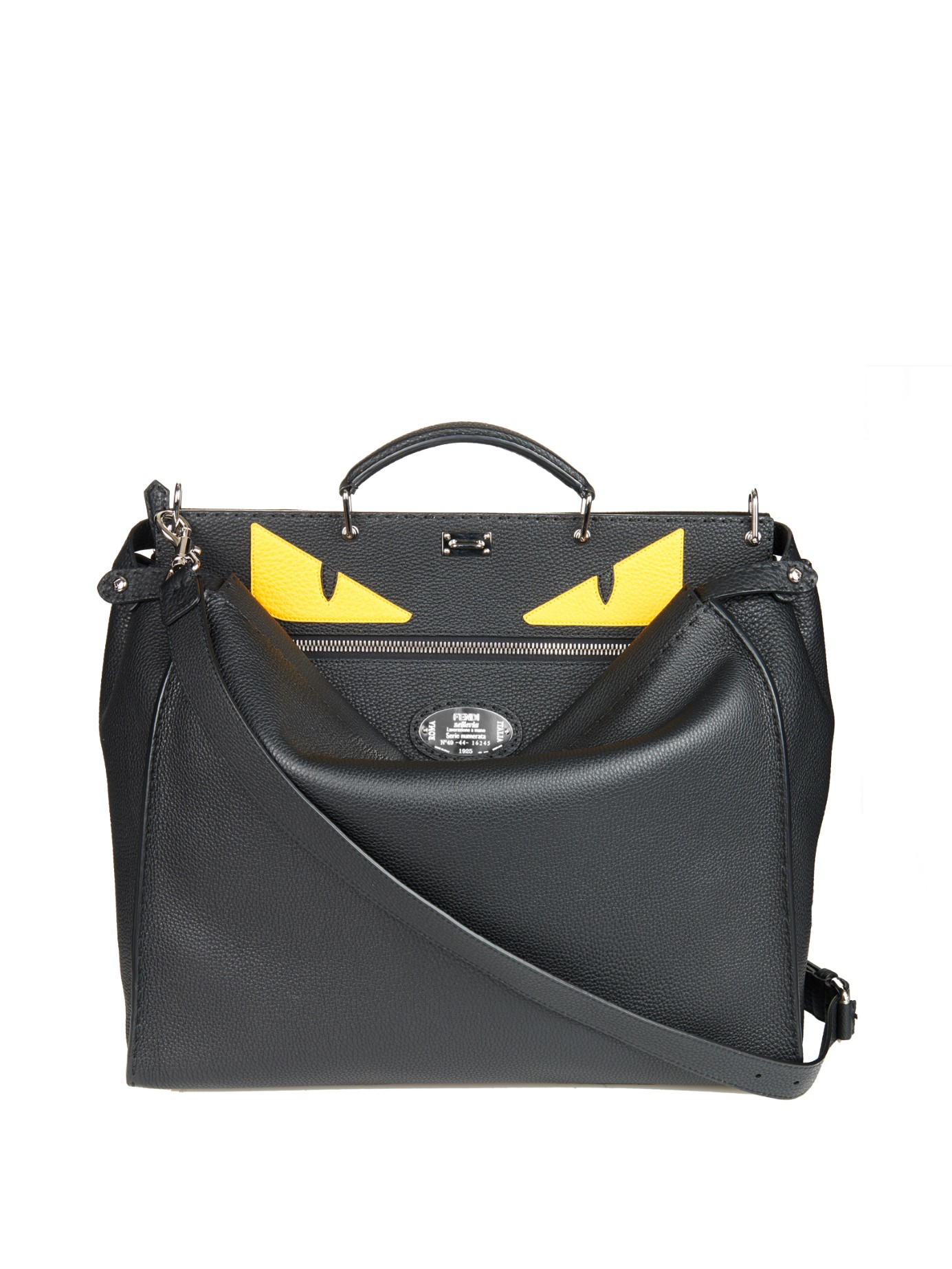 Fendi Selleria Peekaboo Leather Tote in Black for Men | Lyst