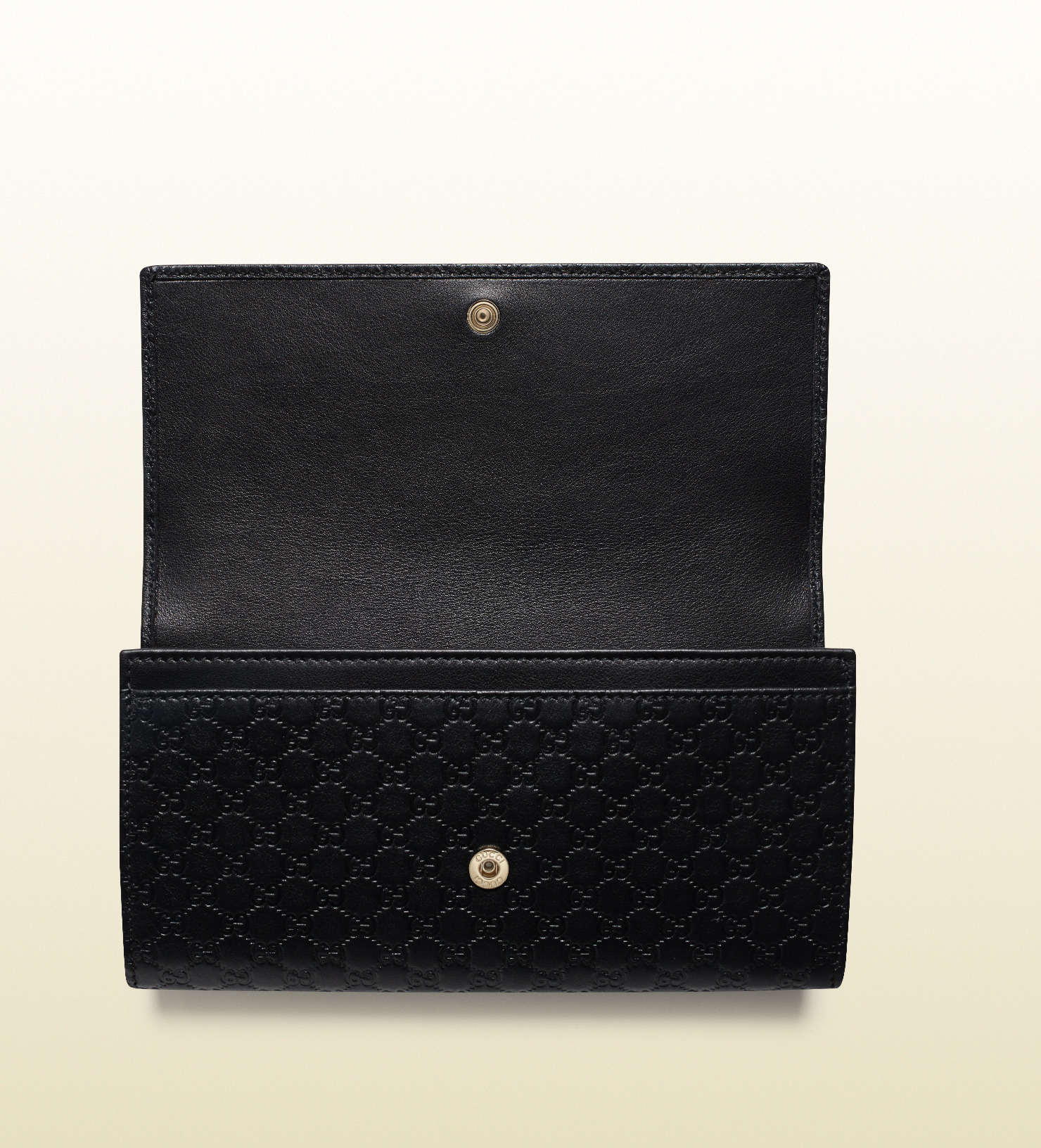 Gucci Bow Microssima Leather Continental Wallet in Black - Lyst