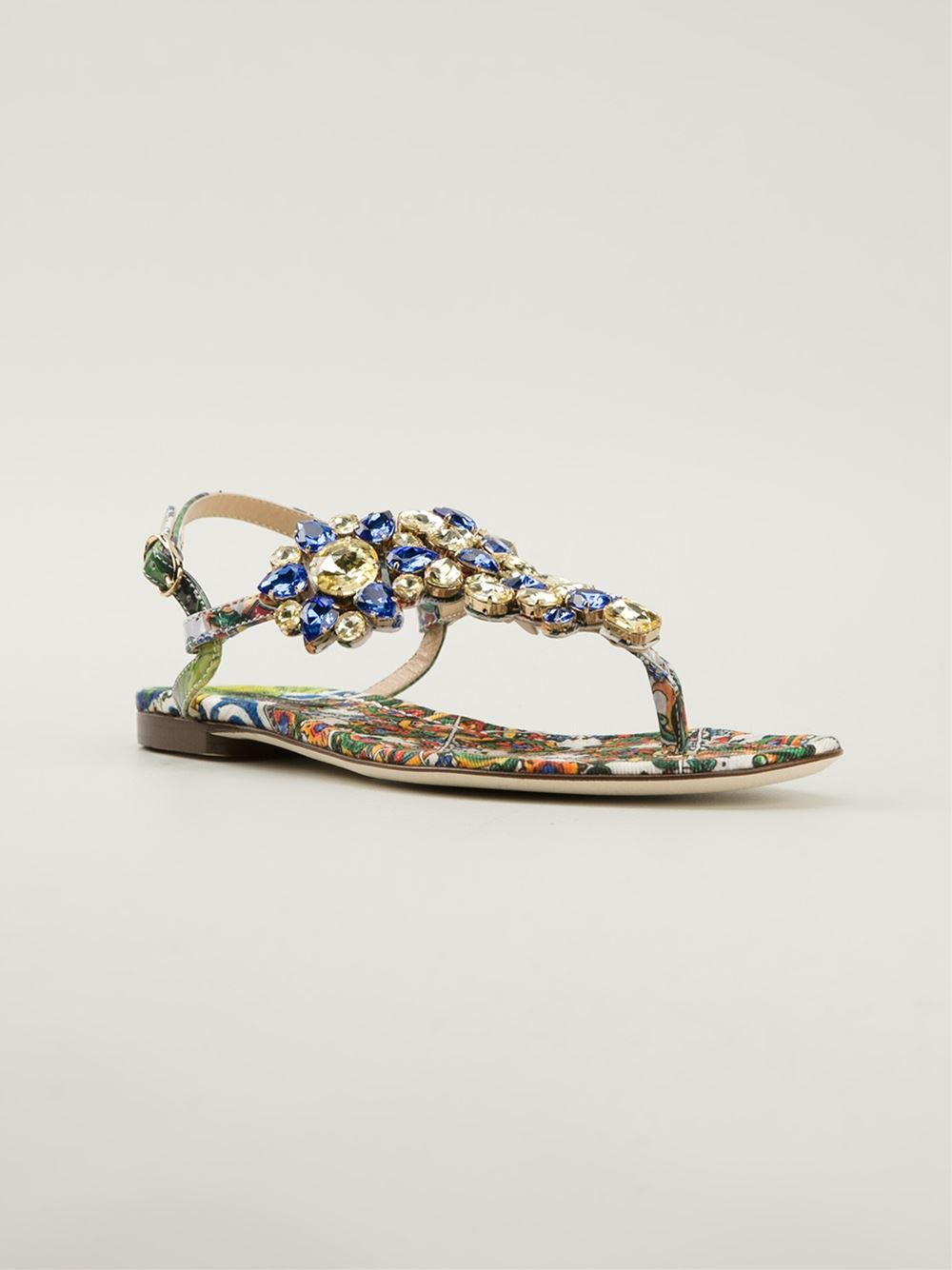 Dolce & Gabbana Crystal Embellished Sandals - Lyst