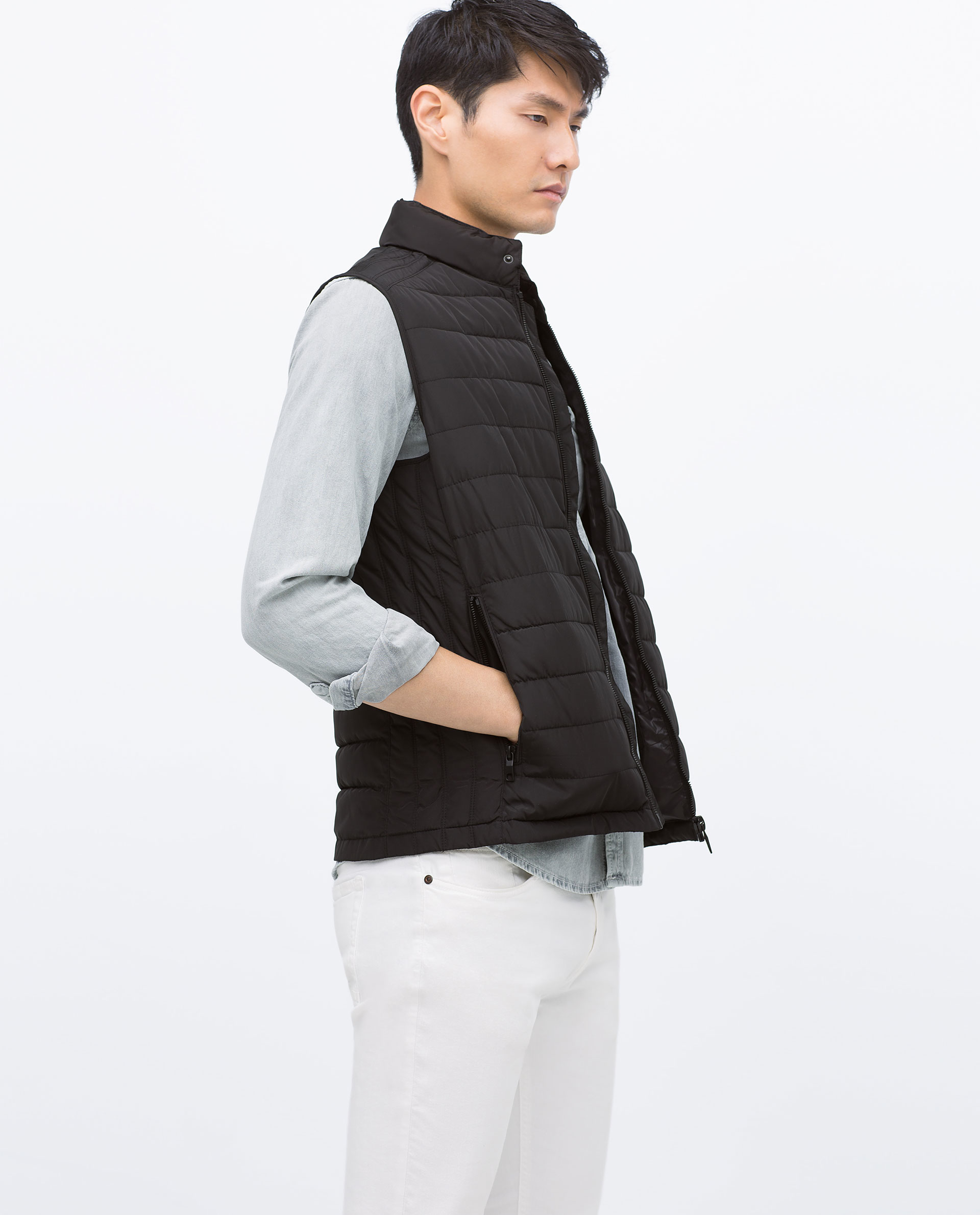 Zara Quilted Waistcoat in Black for Men Lyst