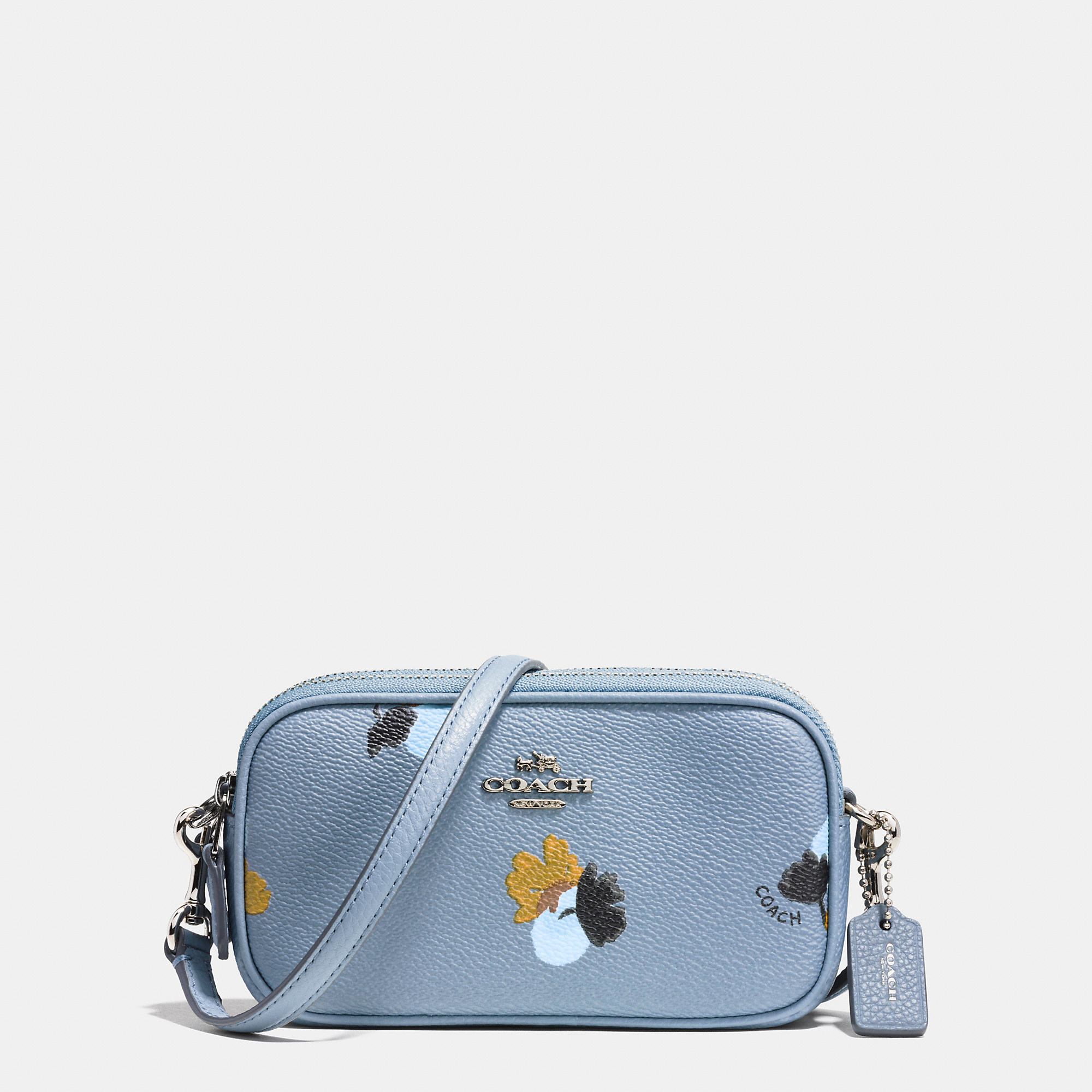 COACH Crossbody Pouch In Floral Print Coated Canvas in Metallic - Lyst