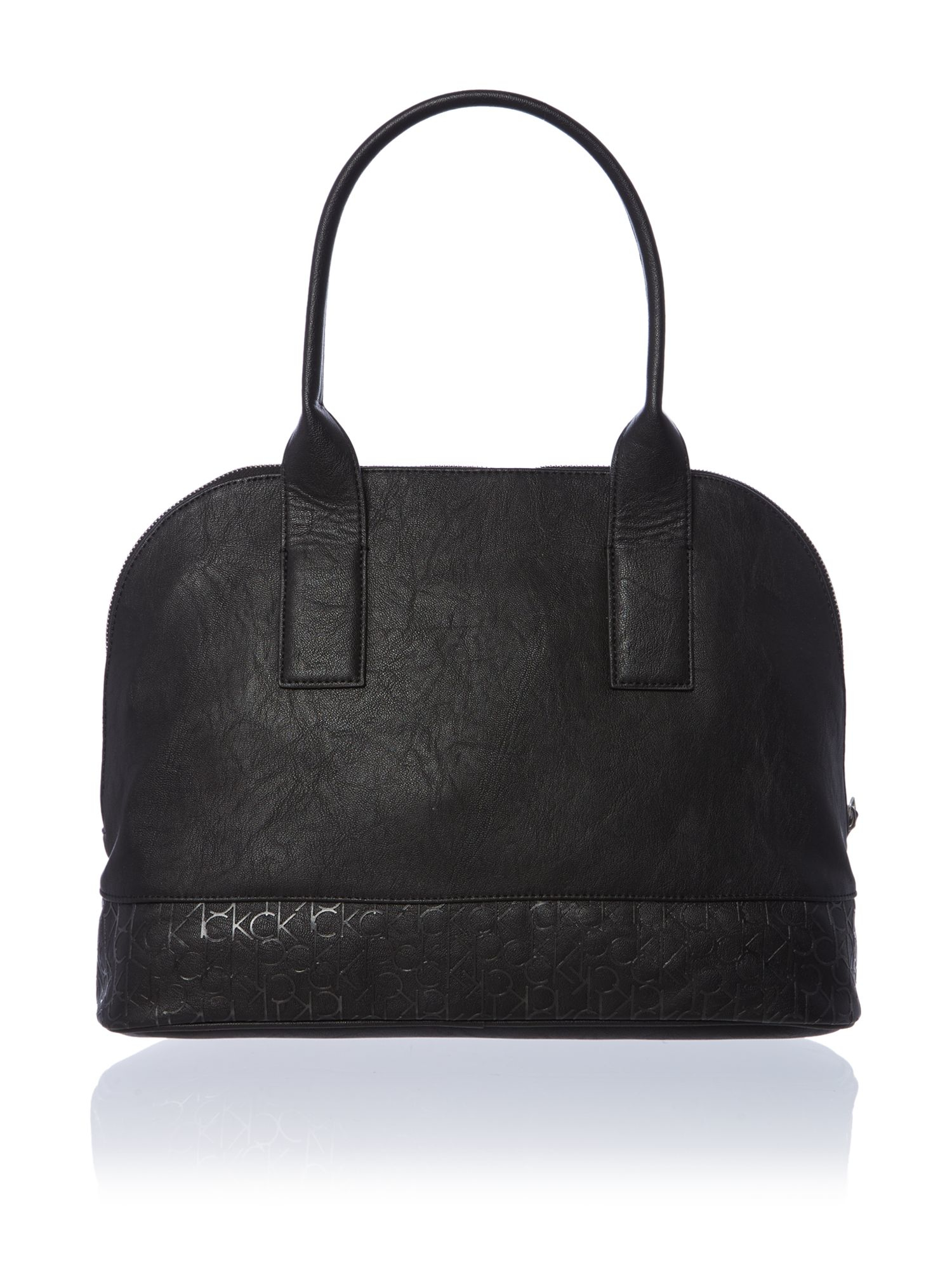 Calvin klein Maddie Black Large Dome Satchel Bag in Black Lyst