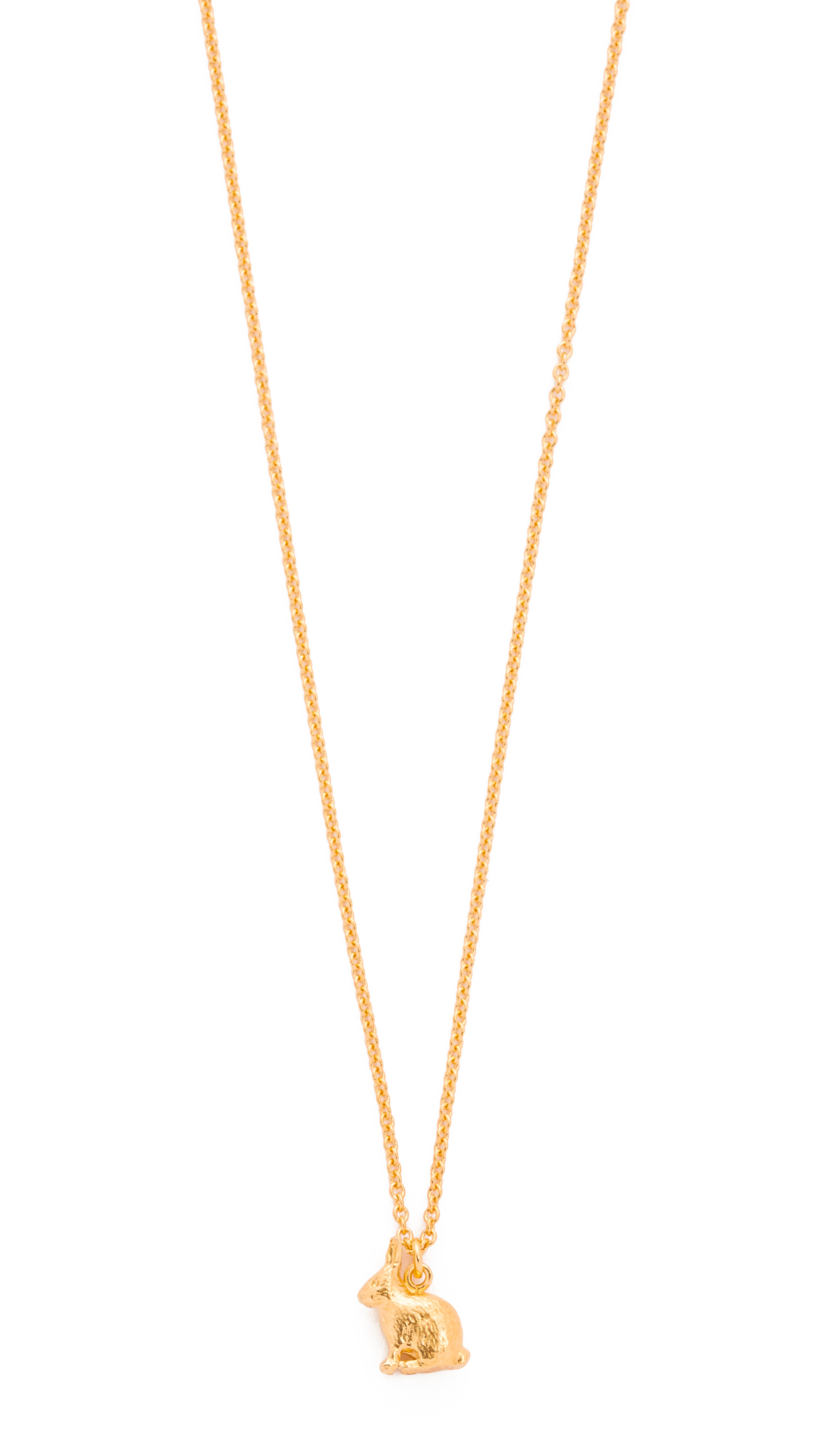 Alex monroe Sitting Bunny Necklace in Metallic