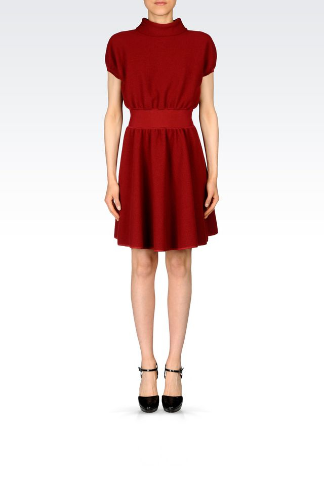 Emporio Armani Dress In Virgin Wool in Red - Lyst
