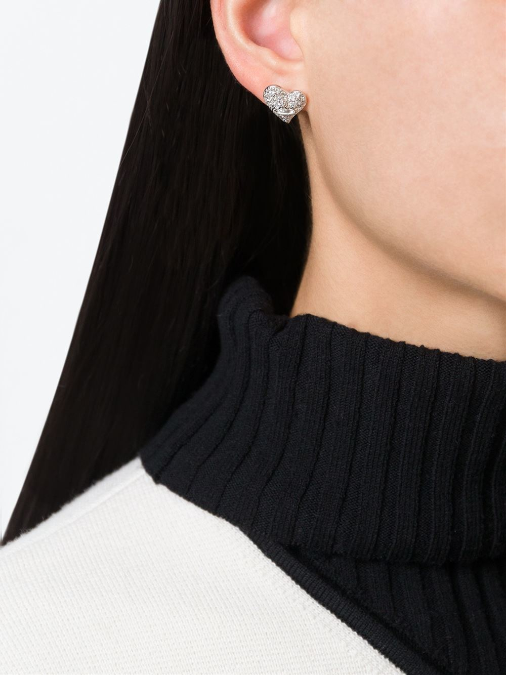 Vivienne Westwood Anglomania 'diamante Heart' Stud Earrings in 
