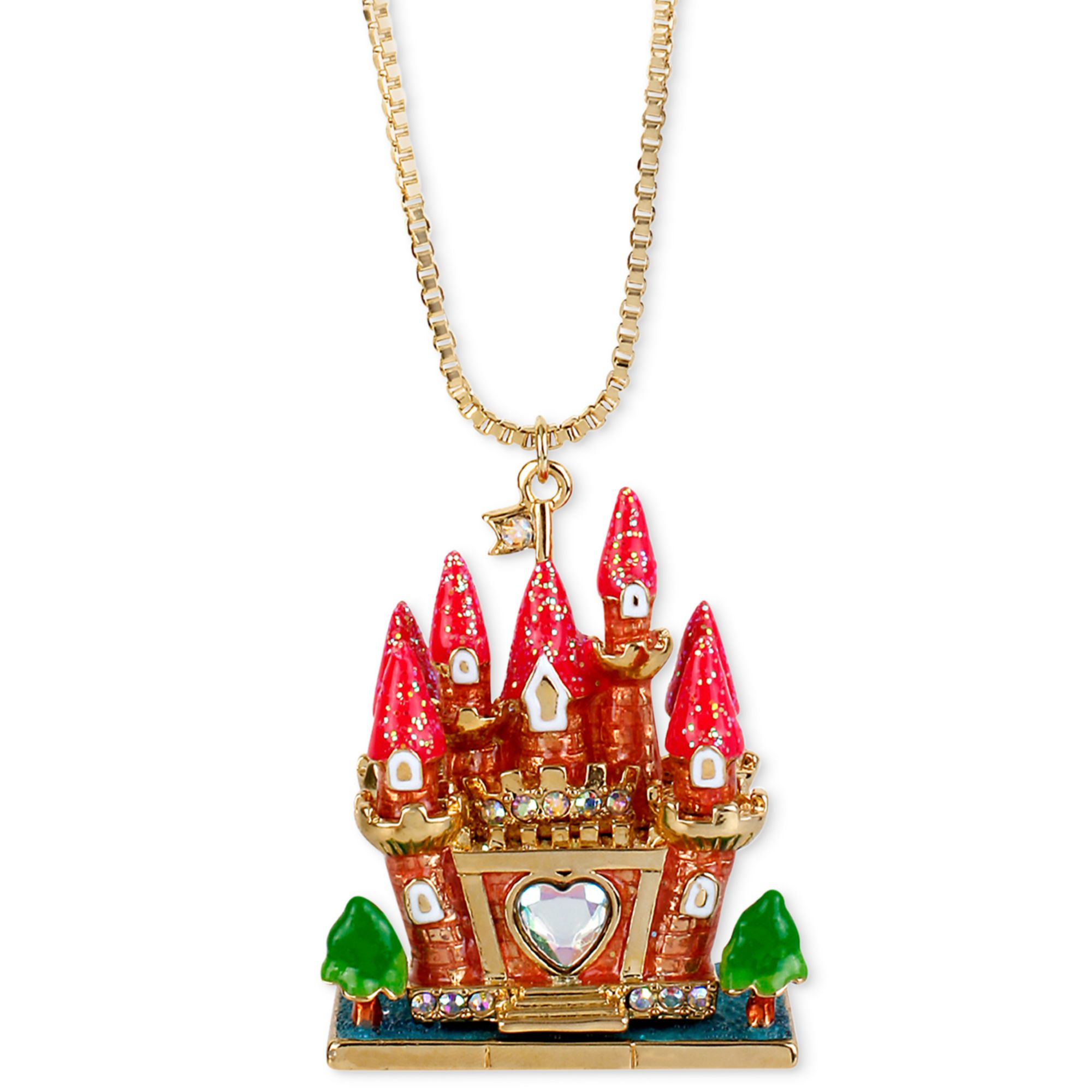 Betsey Johnson Antique Goldtone Castle 