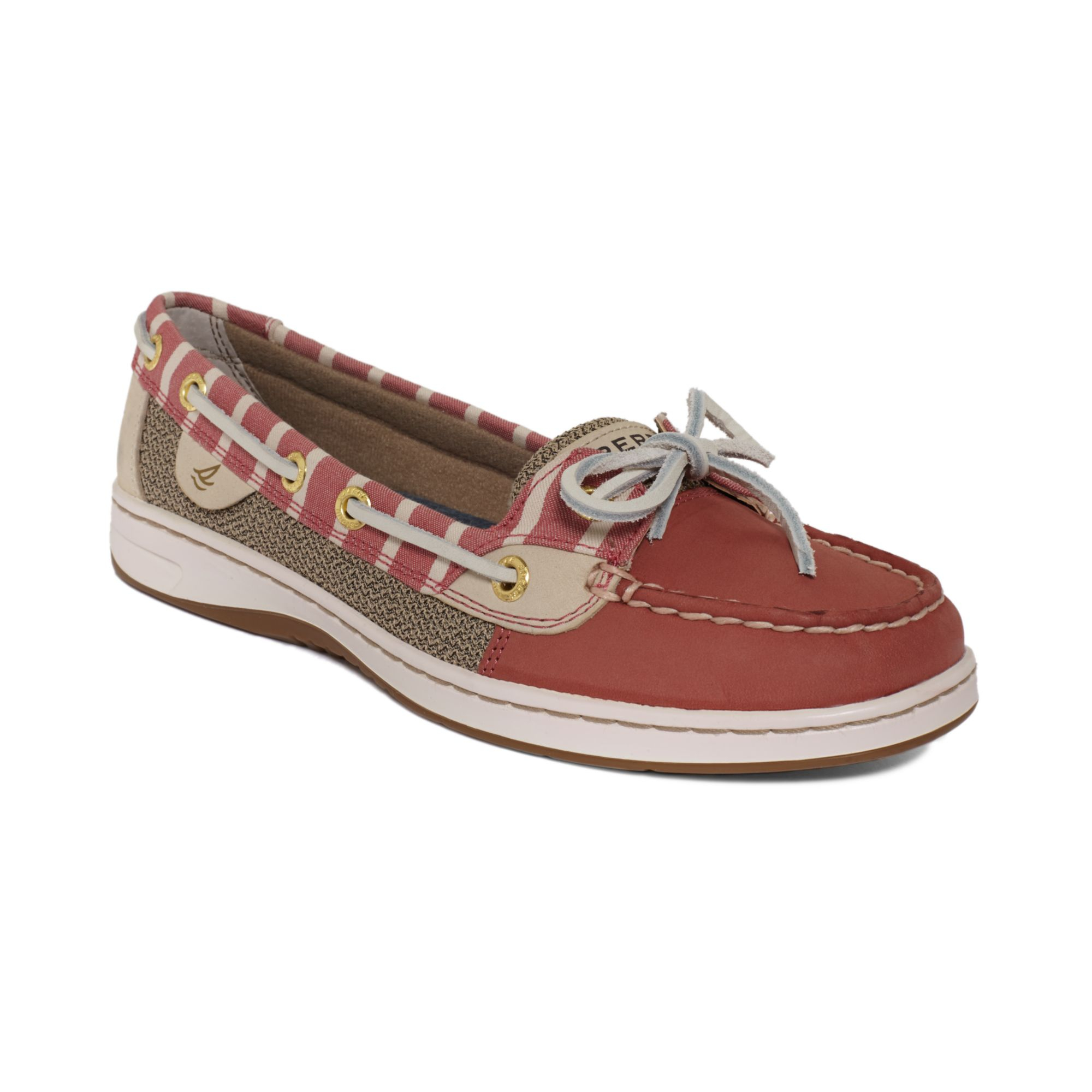 womens red sperry boat shoes