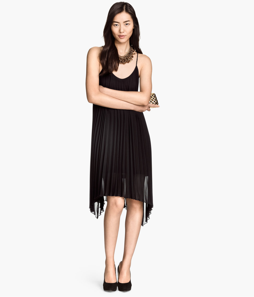 h&m pleated dress