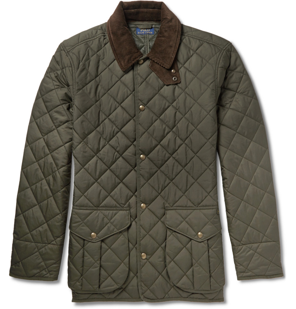 Polo Ralph Lauren Danbury Corduroy-Collar Quilted Jacket in Green for Men |  Lyst