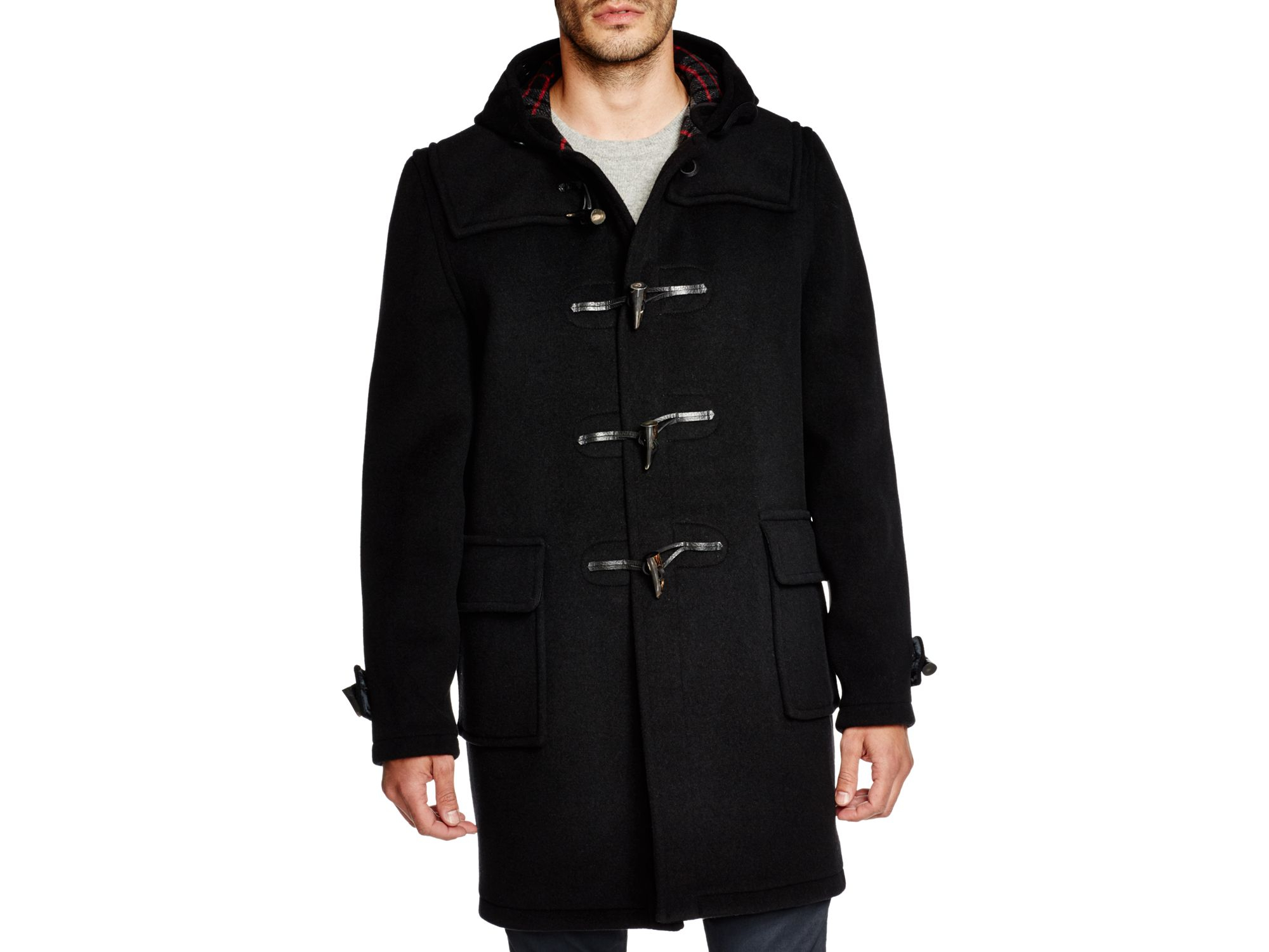 black duffle coat