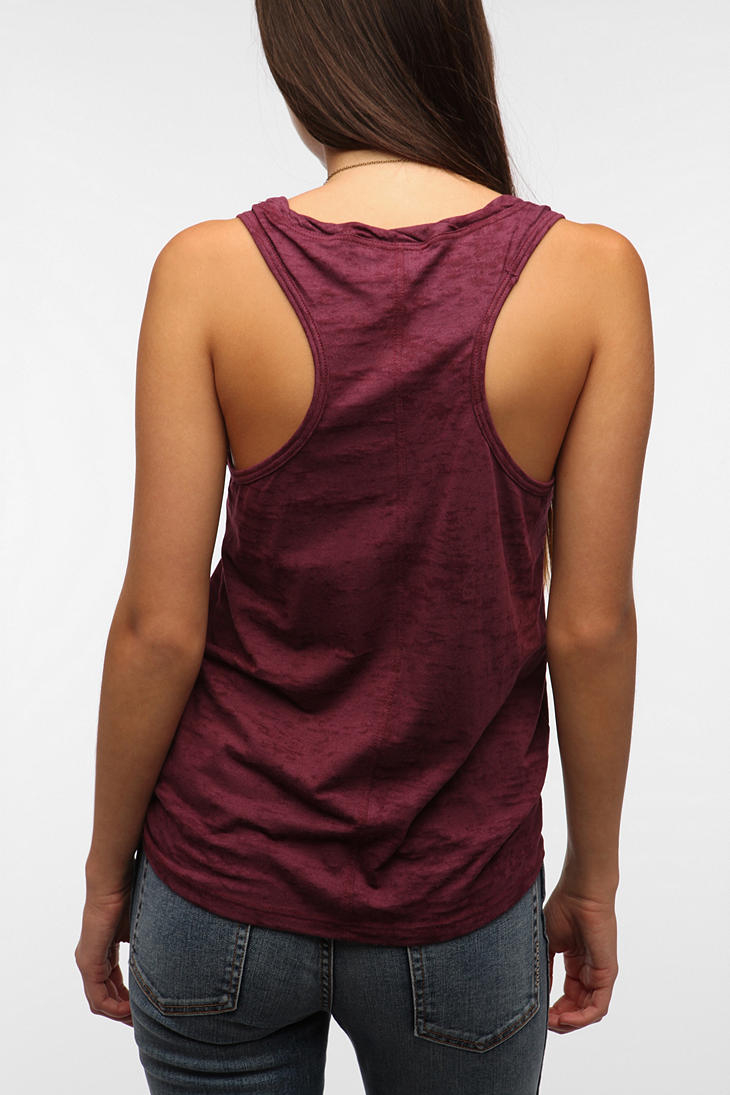 BDG Burnout Racerback Tank Top in Maroon (Red) - Lyst