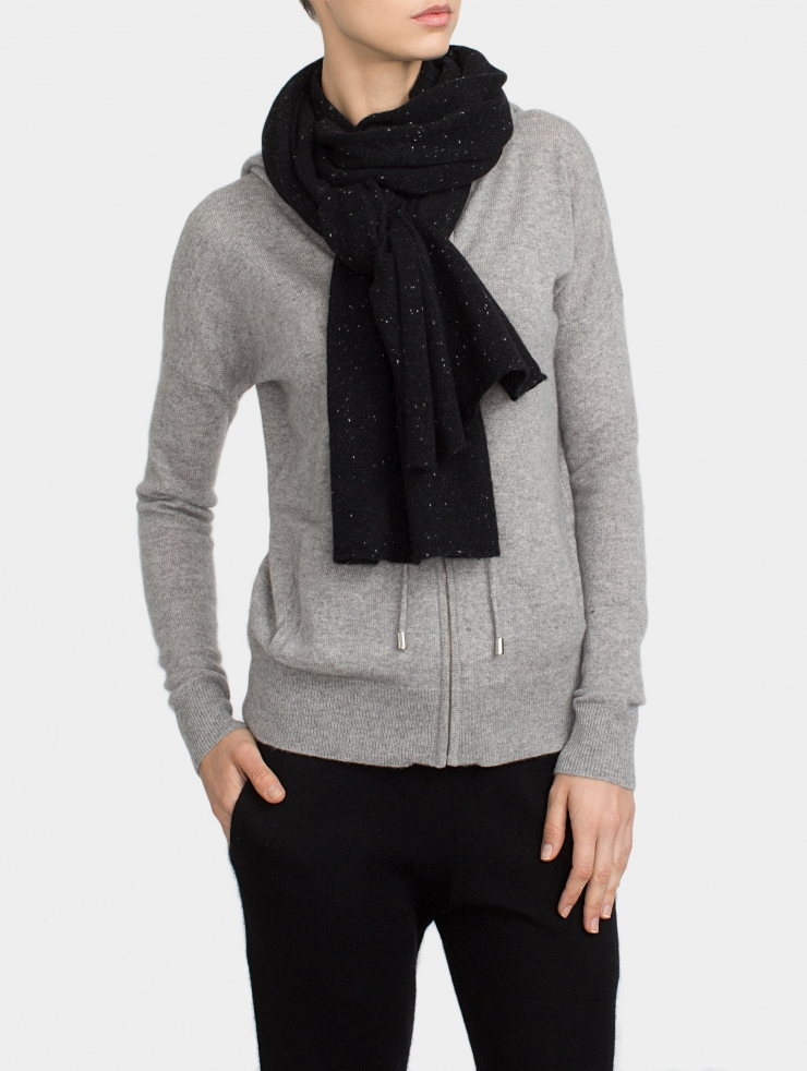 White + Warren Cashmere Wrap Scarf in Black (BLACK TWEED) Lyst