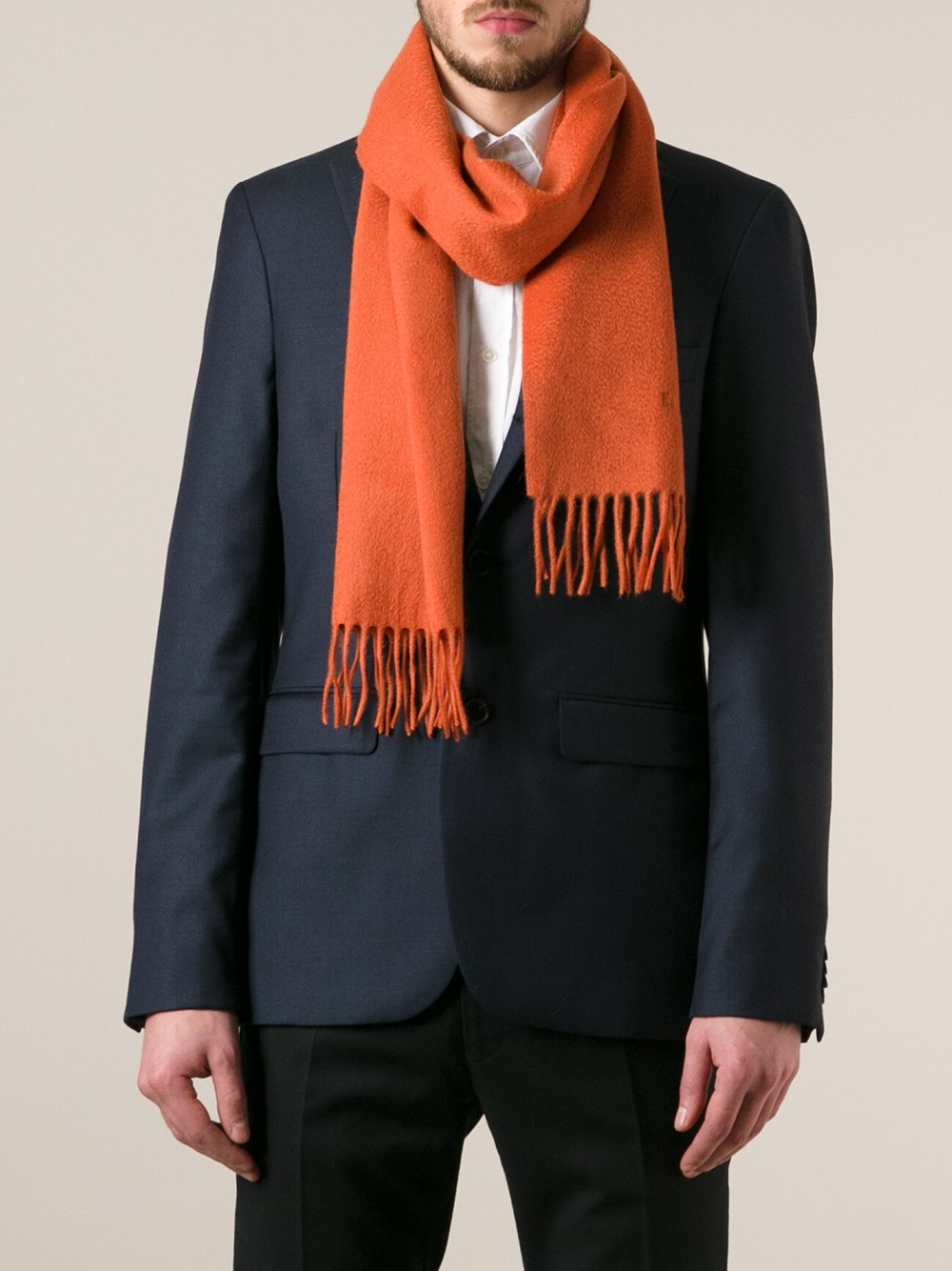 Lanvin Brode Scarf in Yellow & Orange (Orange) for Men Lyst