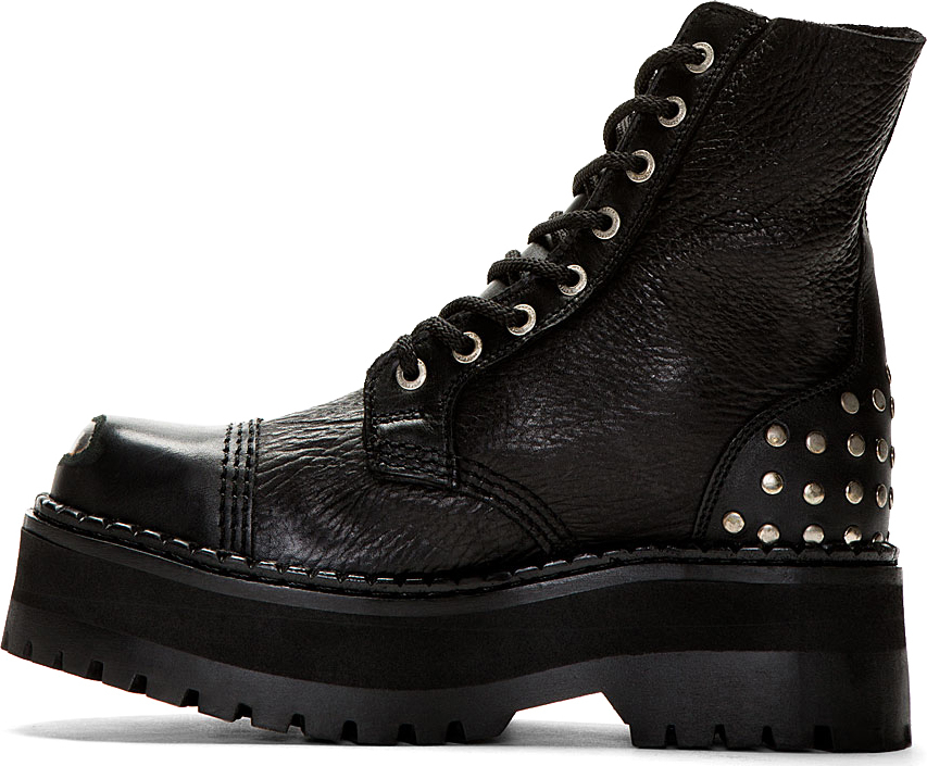 wide width platform combat boots