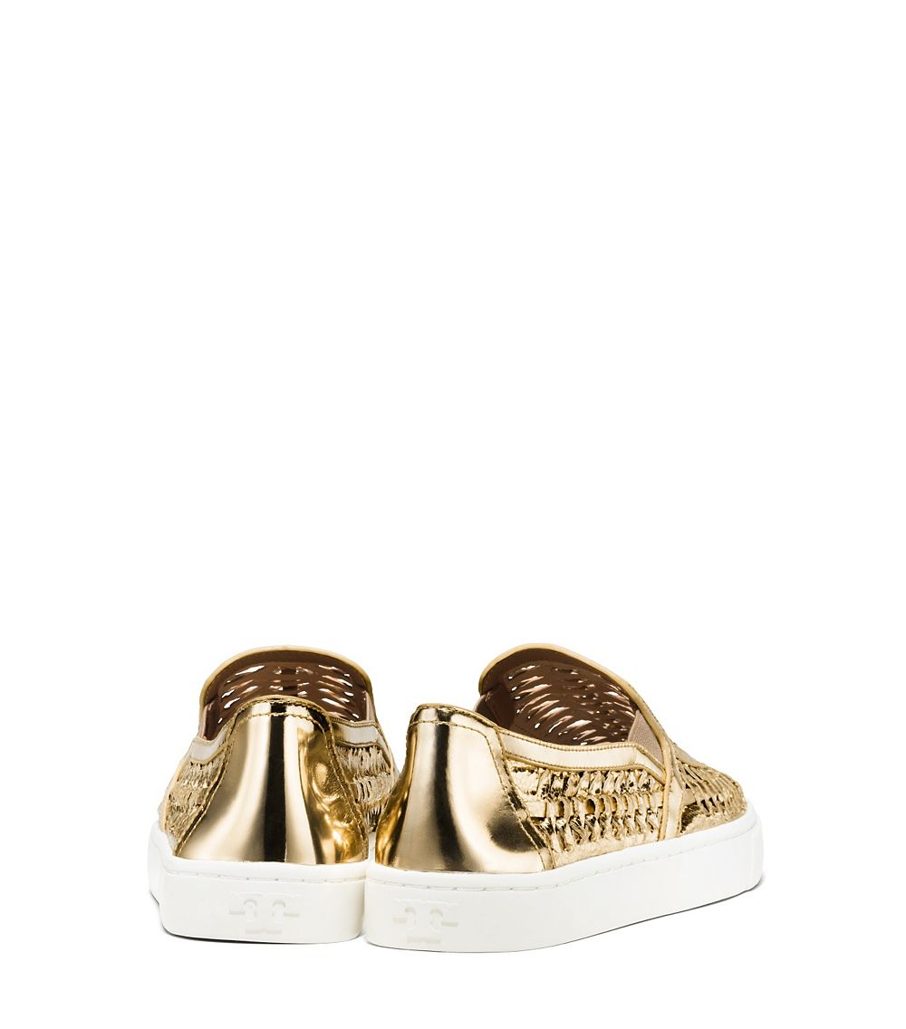 Tory Burch Metallic Huarache Slip-On Sneaker - Lyst