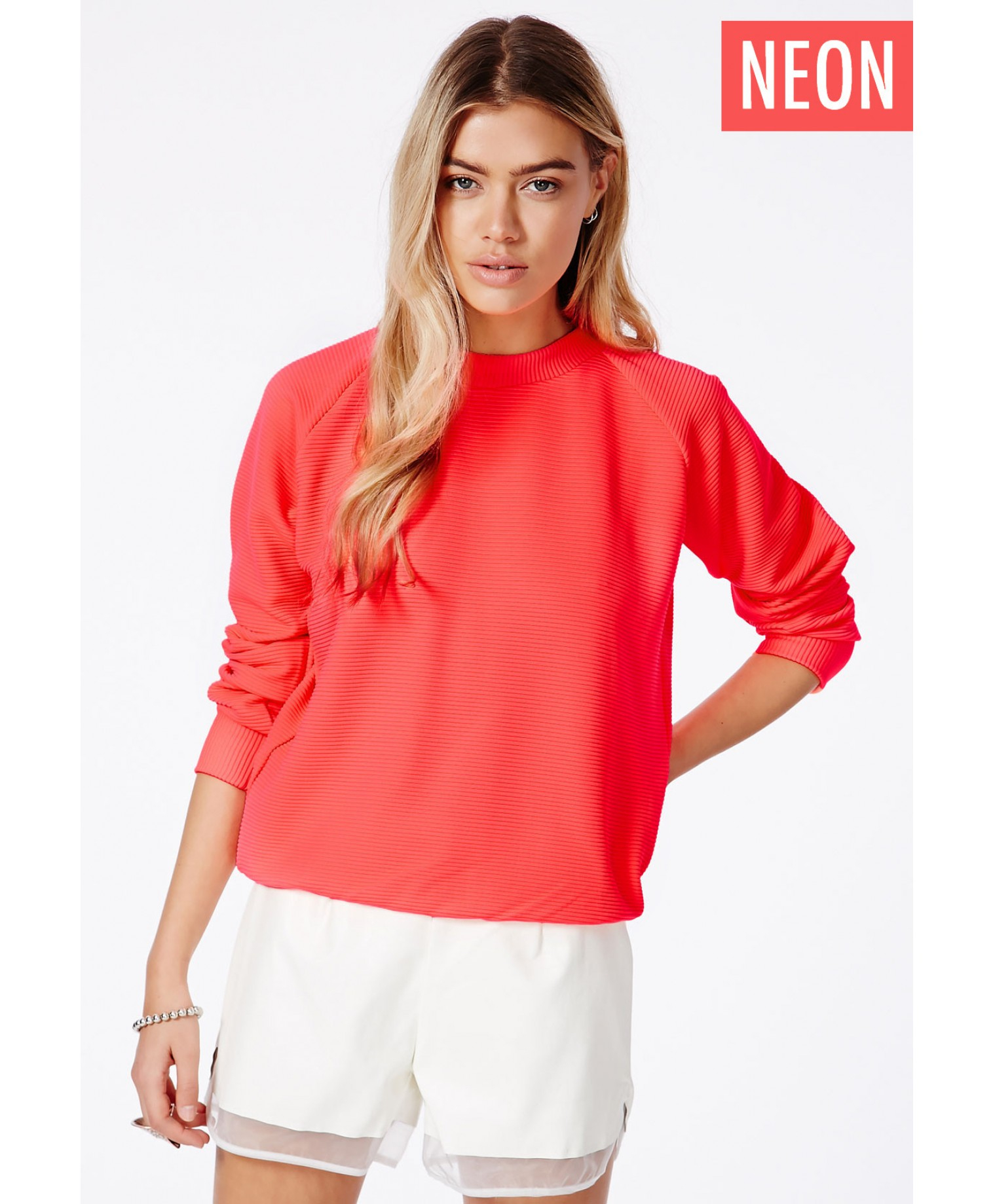 neon coral sweatshirt