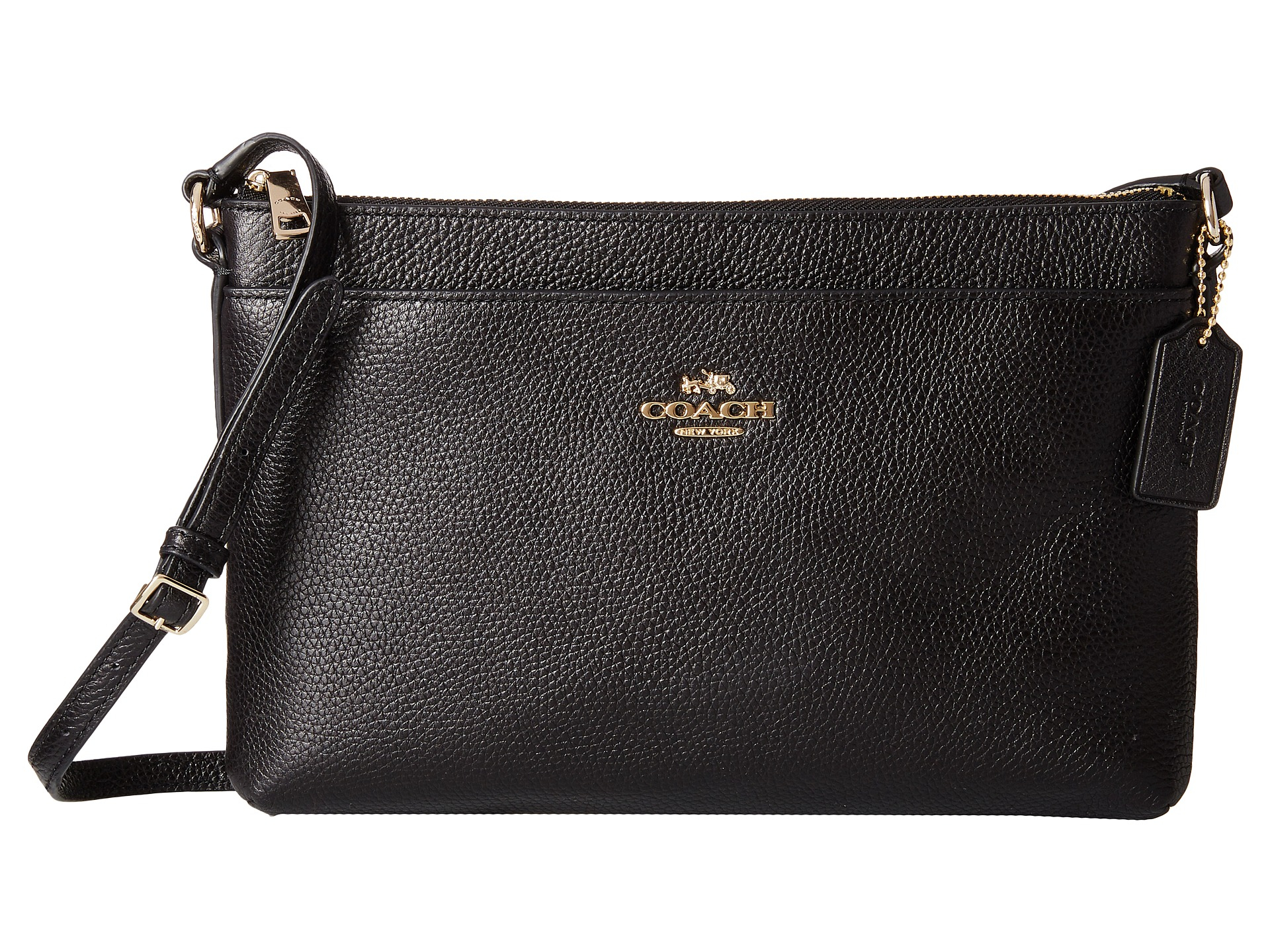 COACH Leather Polished Pebble Journal Crossbody in li/Black (Black) - Lyst