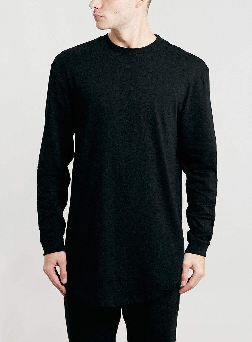 Lac Bk Longer Length Long Sleeve T-Shirt in Black for Men | Lyst