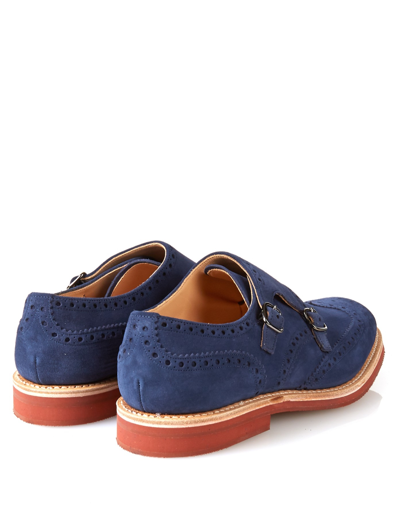 suede monk strap shoes