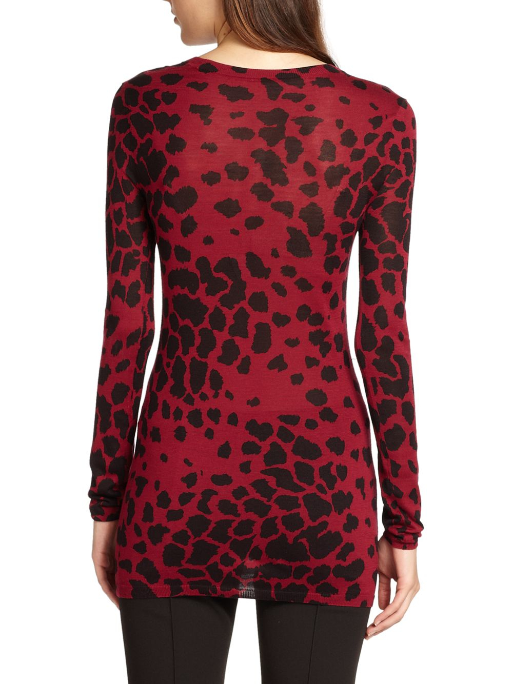 Lyst - Burberry Silk Leopard Print Sweater