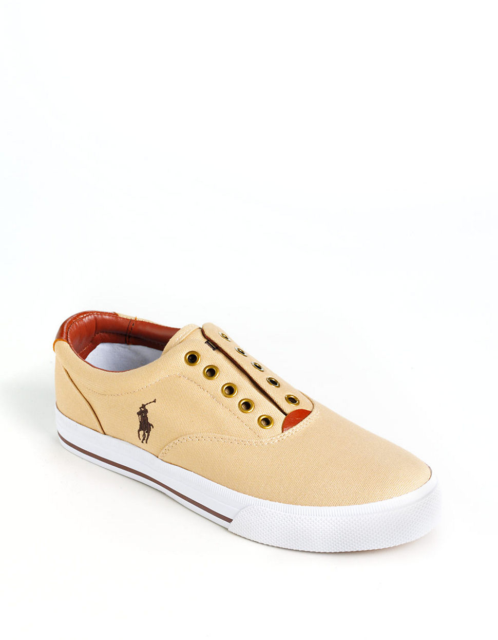 Lyst - Polo ralph lauren Vito Laceless Canvas Sneakers in Natural for Men