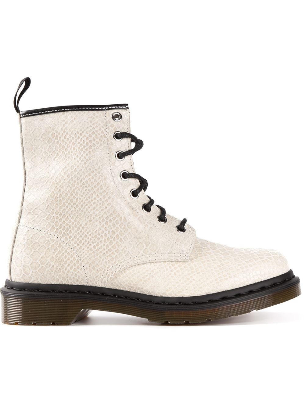 Dr. Martens '1460' Snakeskin Effect Boots in White | Lyst
