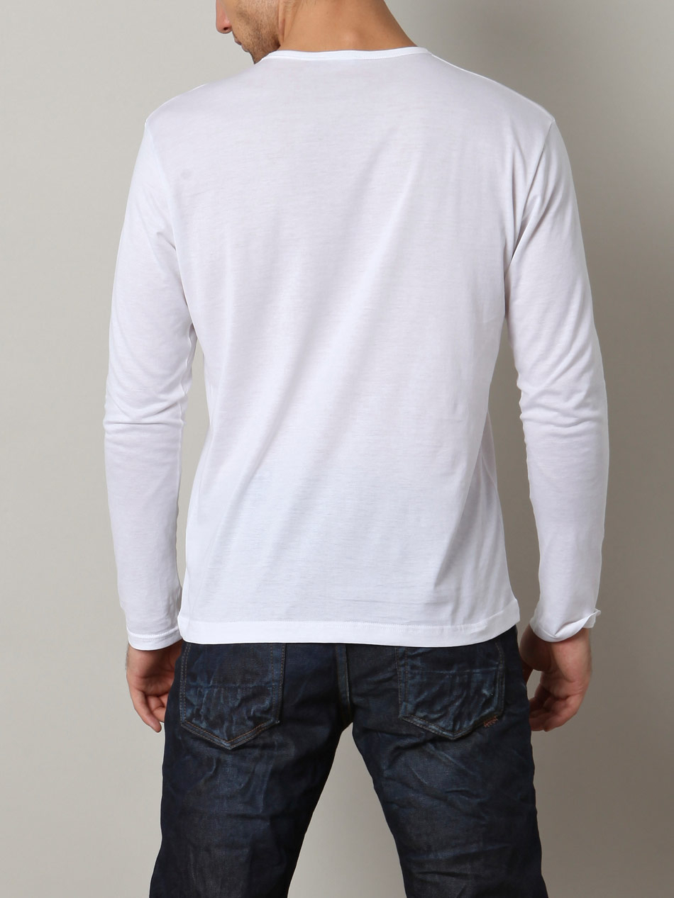 Sunspel Long Sleeve Crew-Neck T-Shirt in White for Men