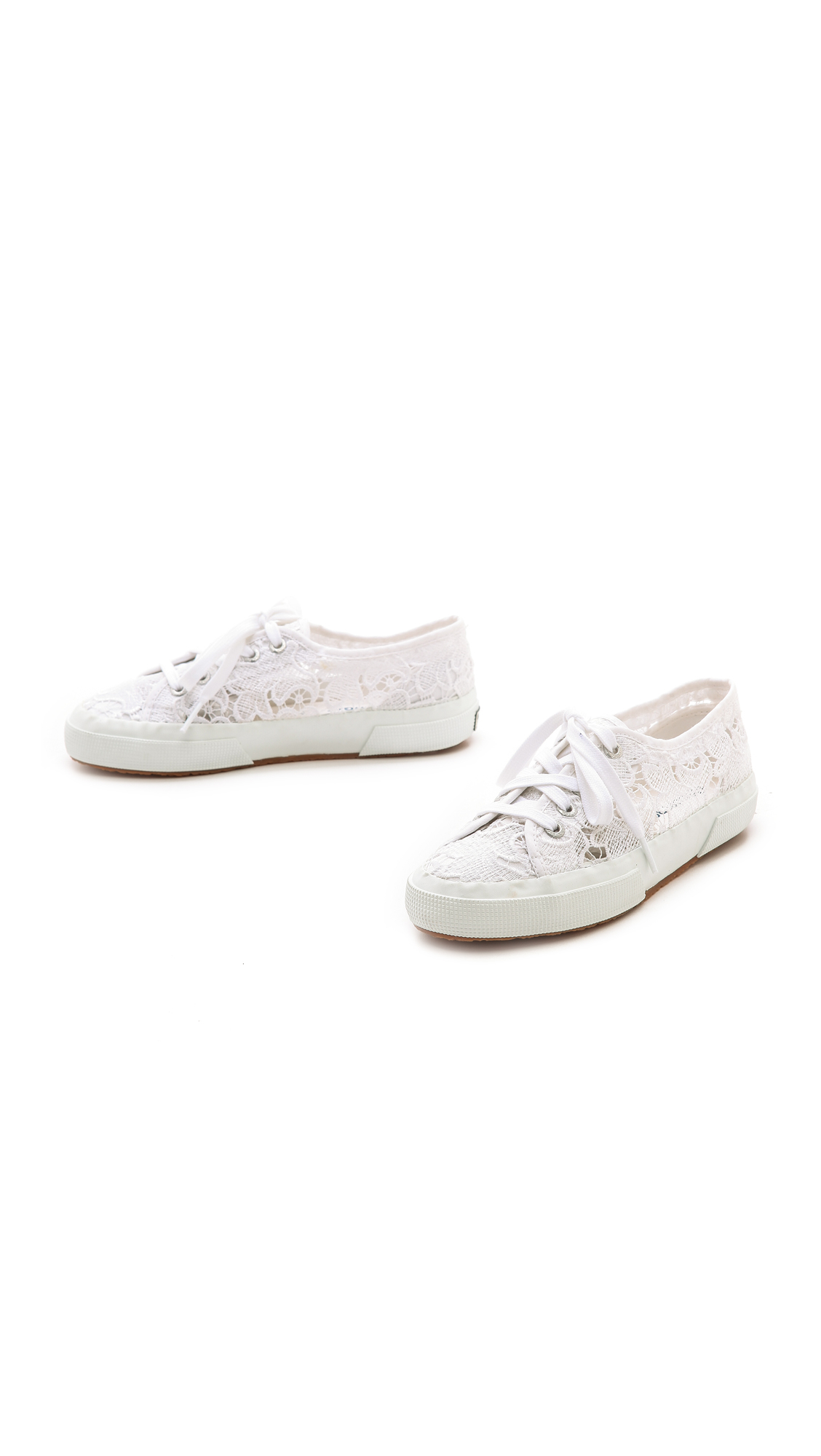 Superga Lace Sneakers in White | Lyst