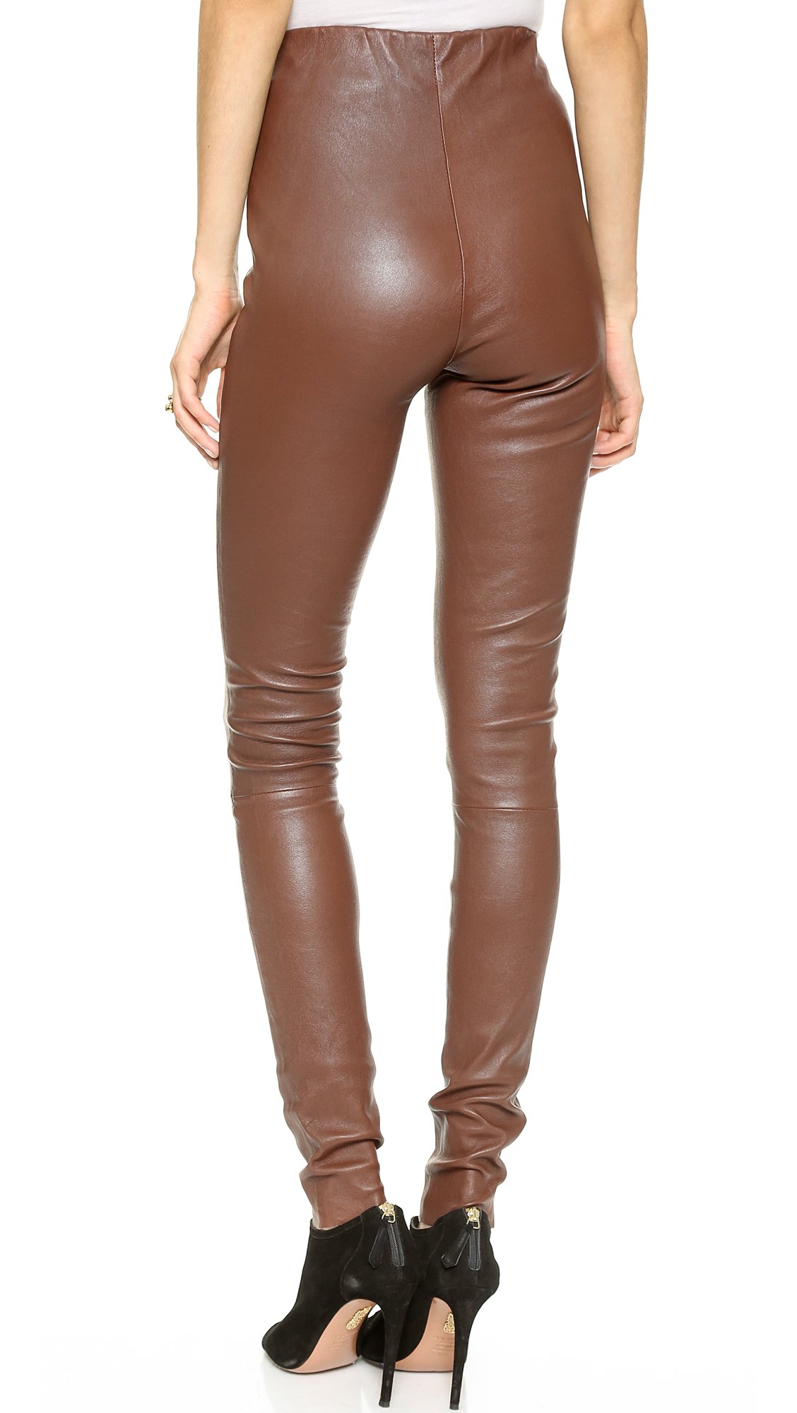 By Malene Birger Elenaso Leather Leggings Rust in Brown - Lyst