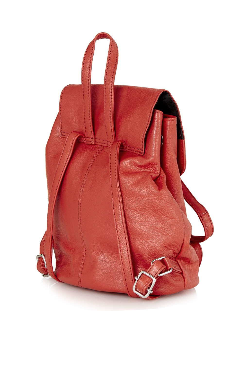 Topshop Mini Leather Backpack in Red | Lyst