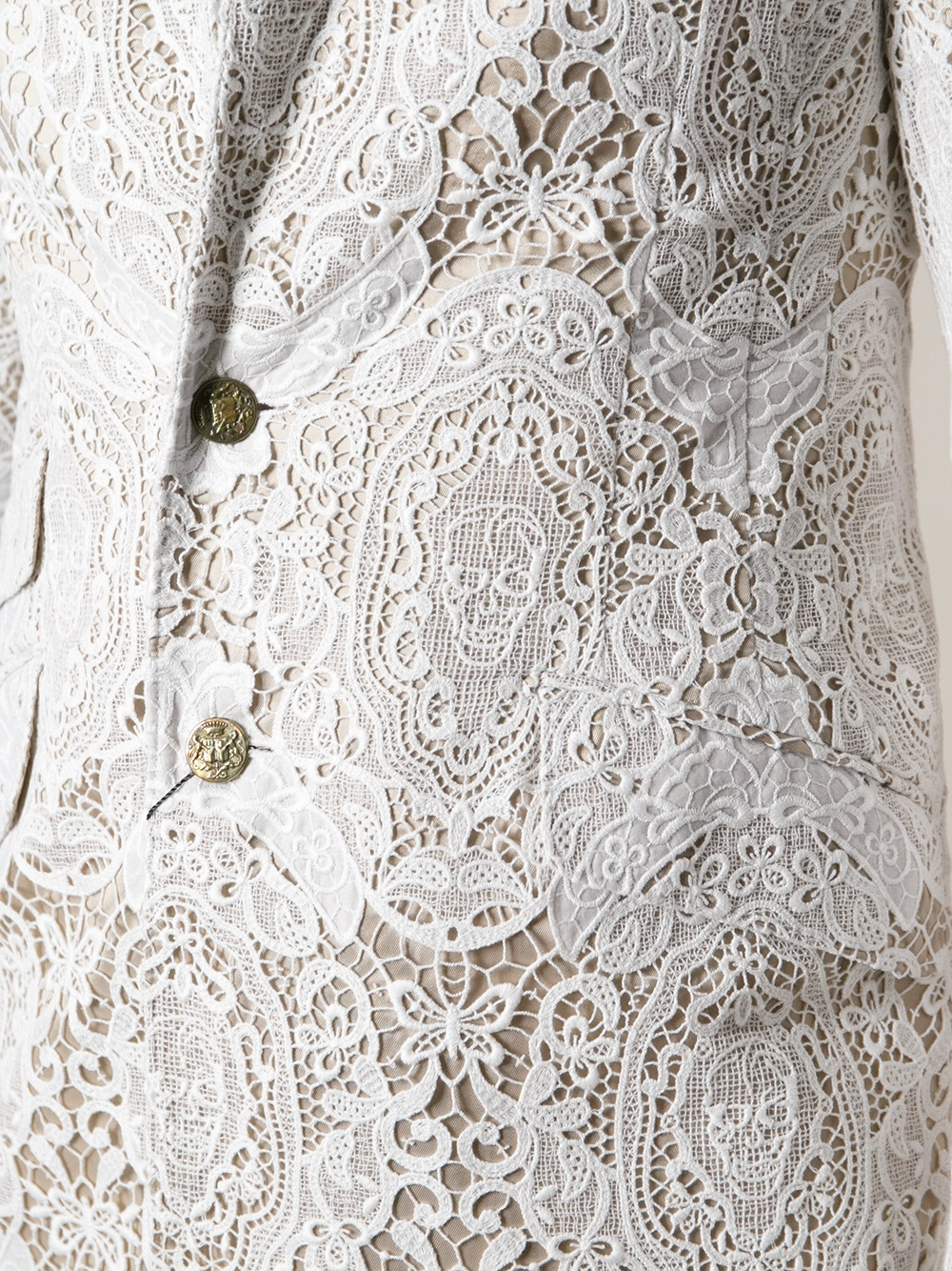 ジャケット MCQUEEN Lace detail blazer Alexander McQueen Cotton-blend guipure lace blazer Alexander