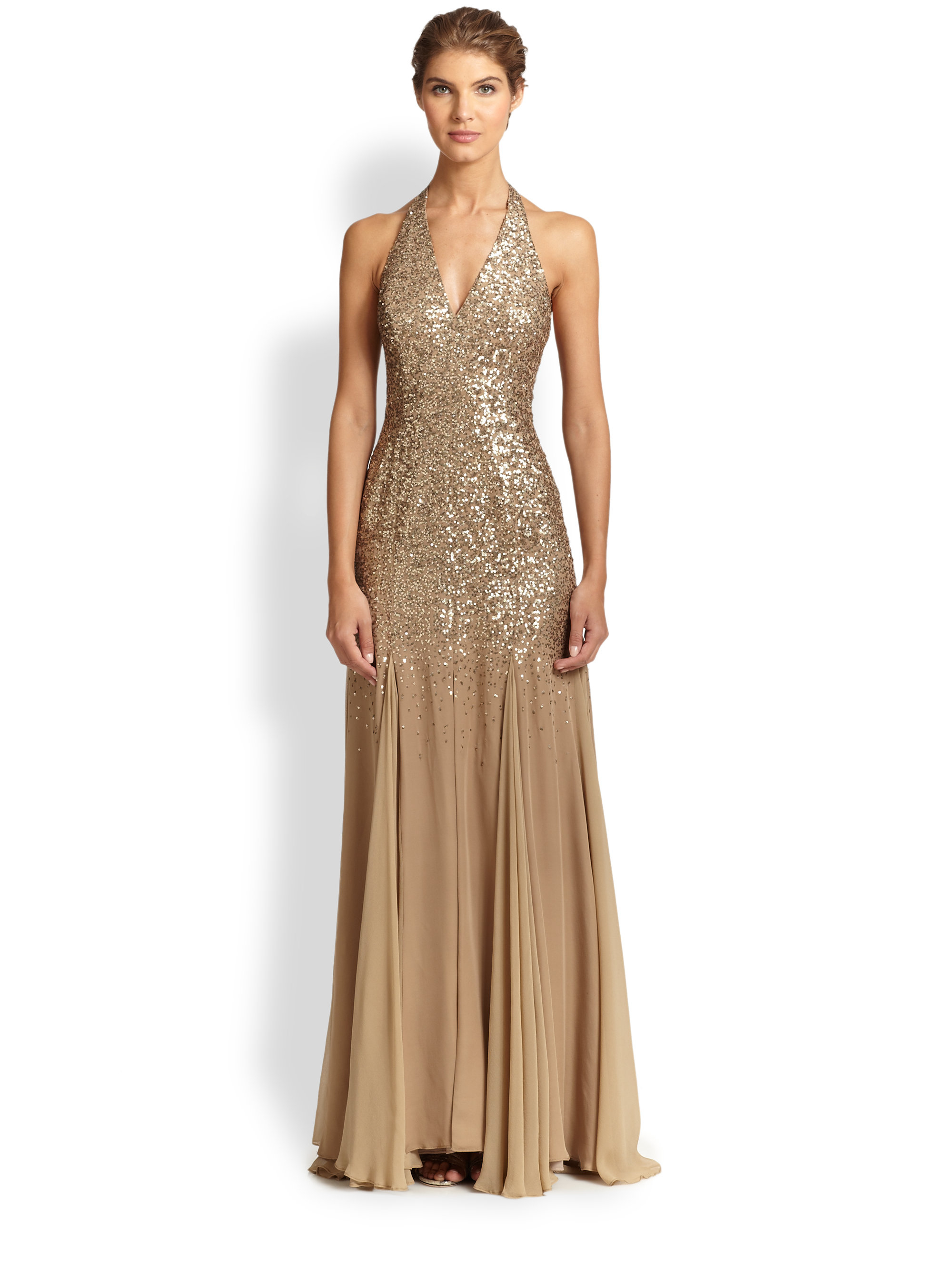sequin halter gown