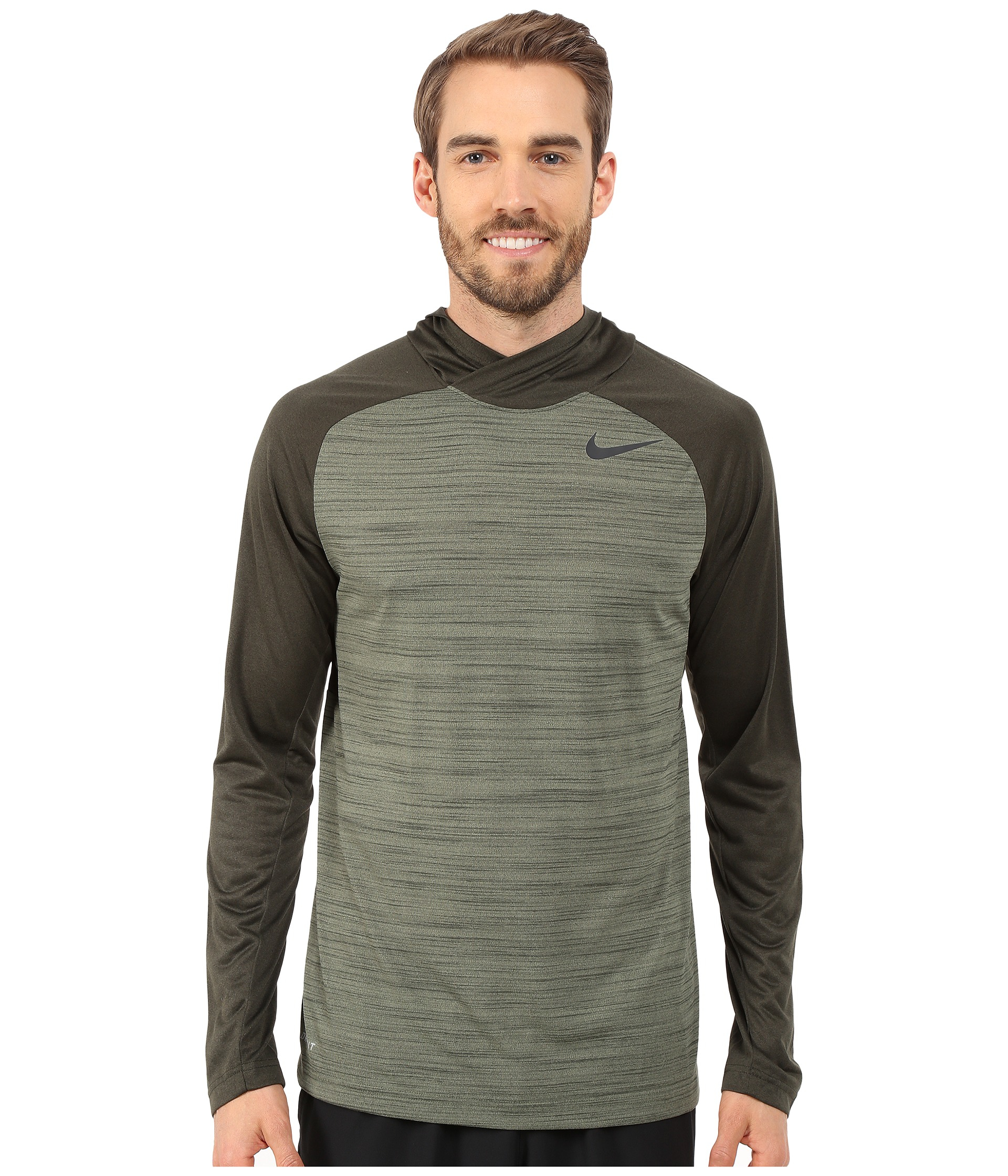 Nike Dri-fit™ Touch Long Sleeve Hoodie in Green for Men | Lyst