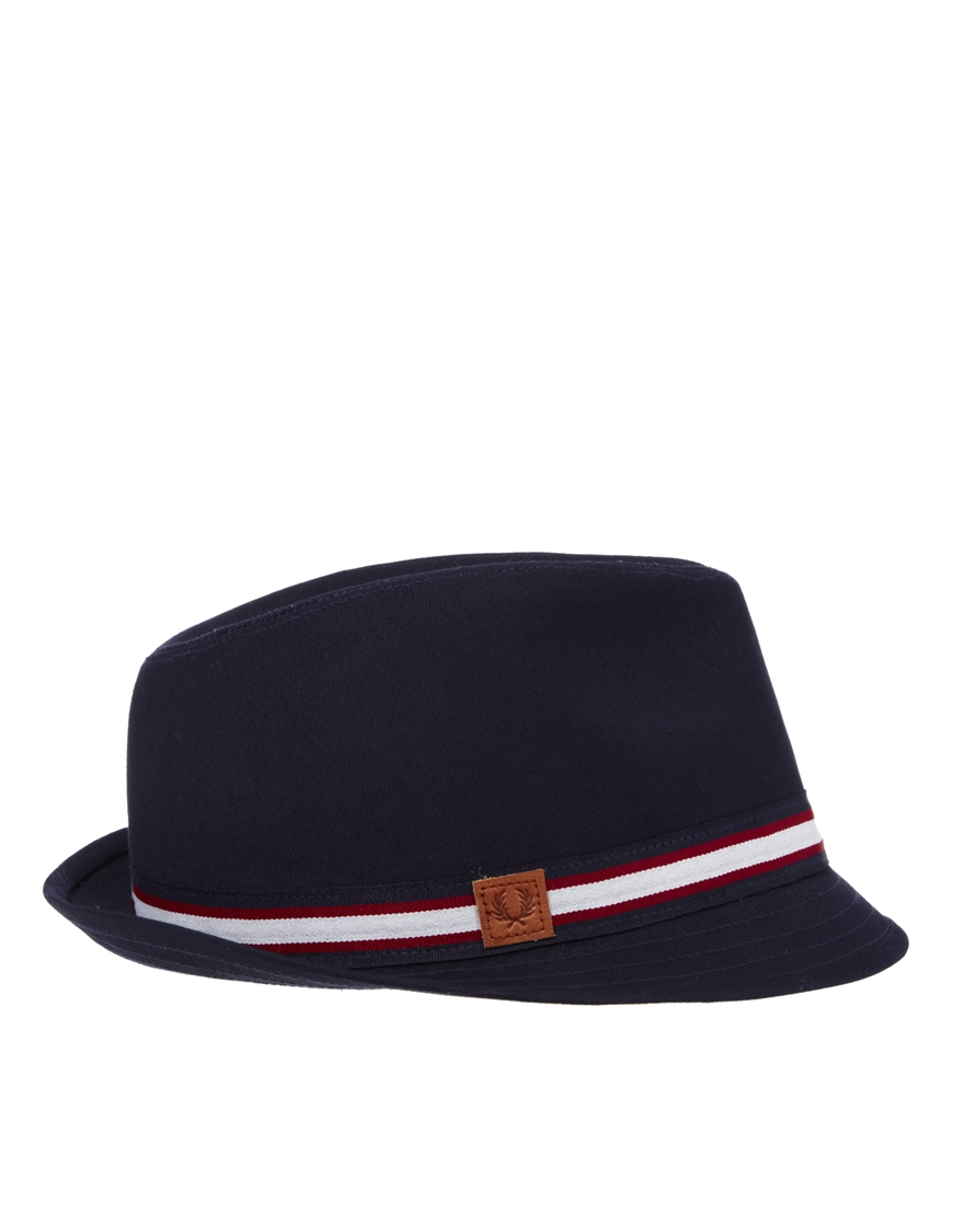 Fred Perry Cotton Trilby Hat in Navy (Blue) for Men - Lyst