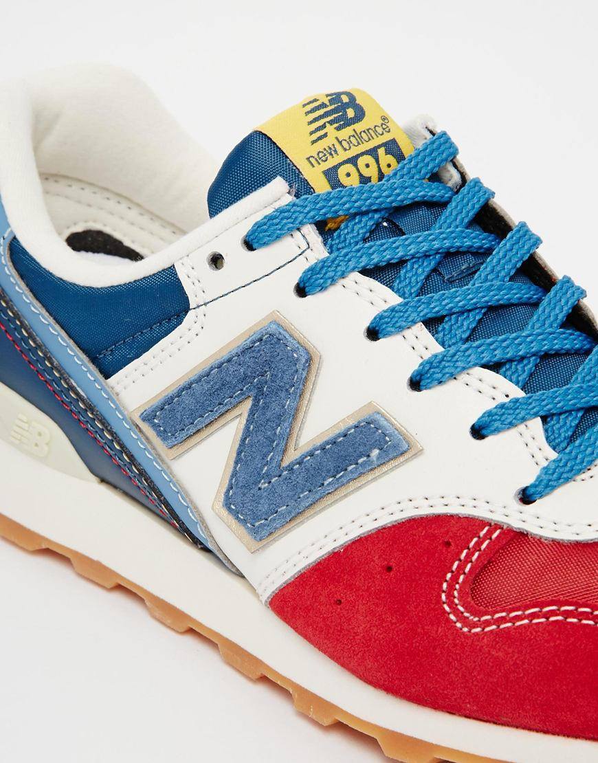 New Balance 996 Suede Red White Blue Sneakers - Lyst