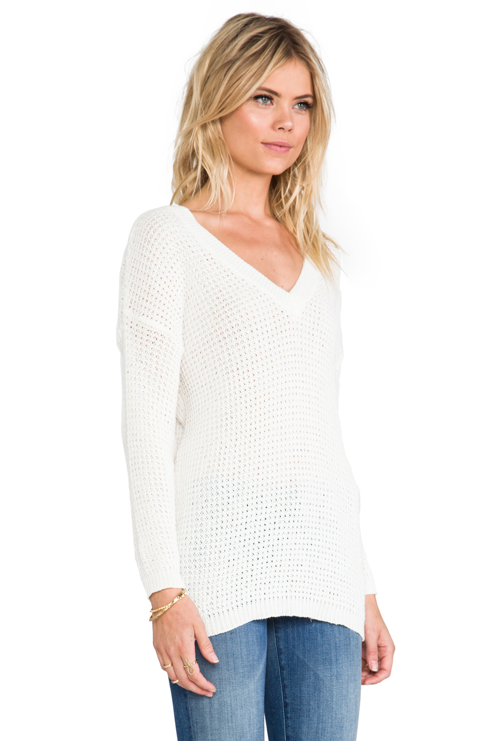 Anine Bing Knitted Sweater in White - Lyst